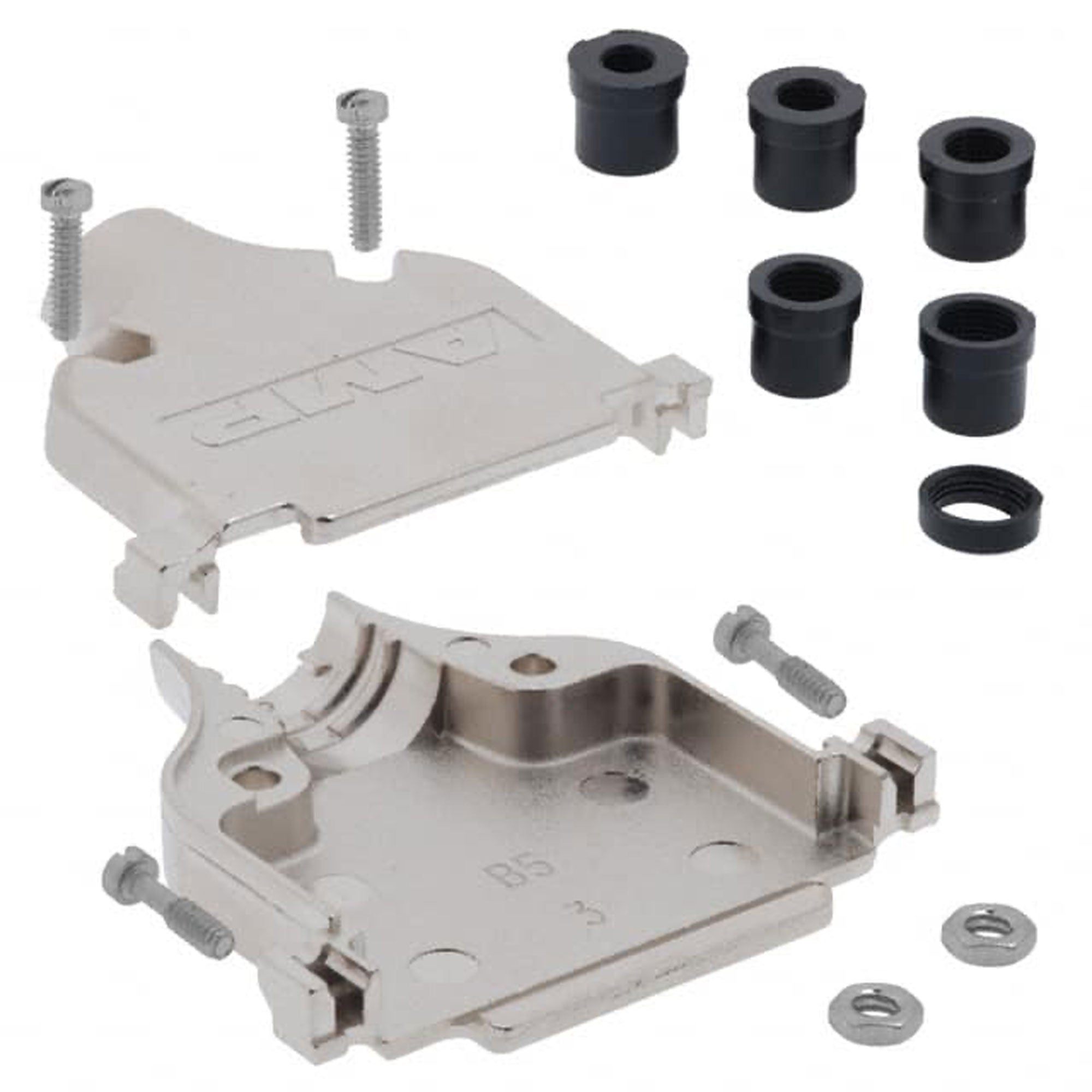 TE Connectivity AMP 5748676-3 DB25 D-Sub Die Cast Backshell Kit with Grommets (25 Position)