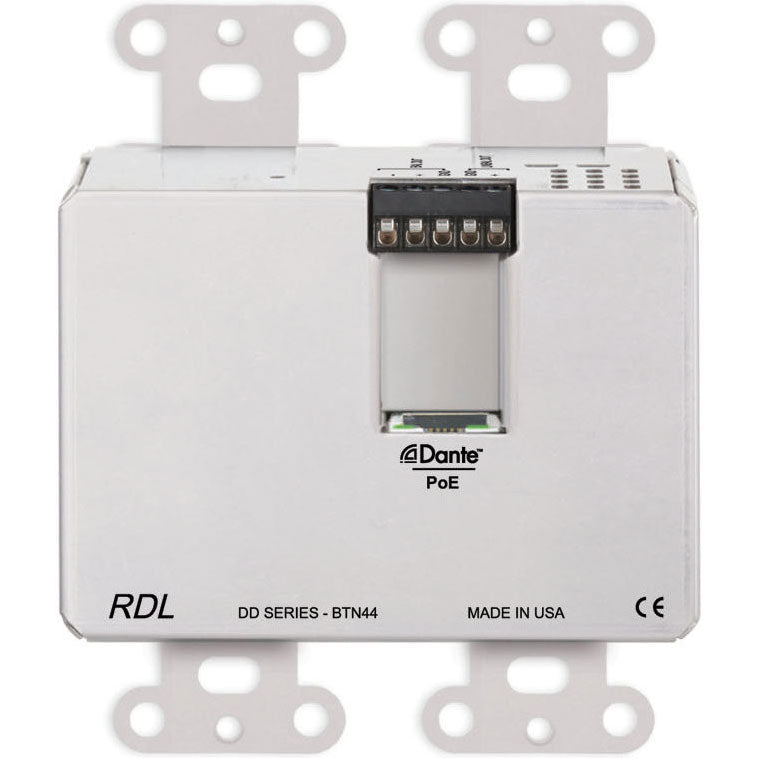 RDL DDS-BTN44 Bi-Directional Line-Level/Bluetooth Dante Interface on Decora Plate (Stainless Steel)