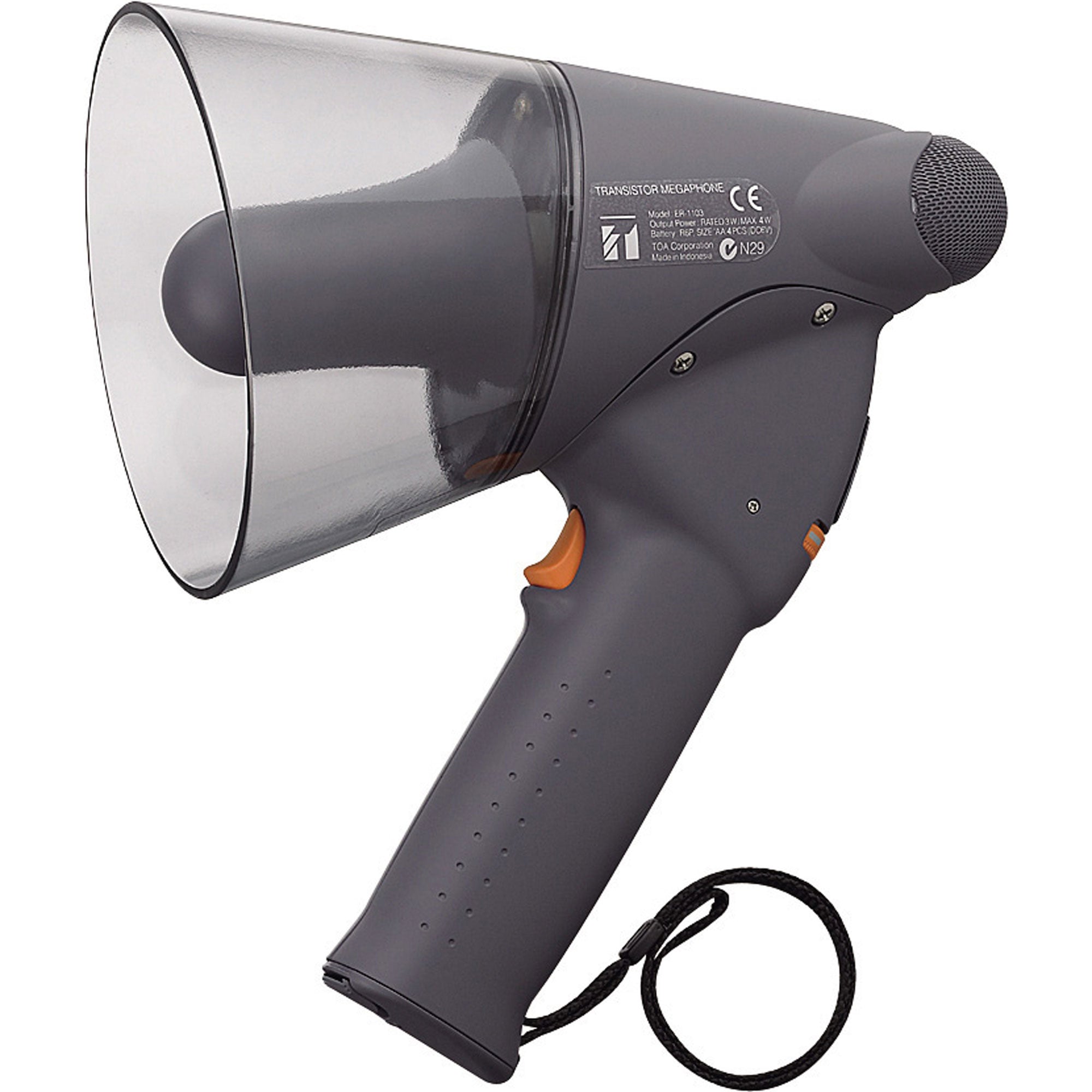 Toa Electronics ER-1203 Splash-Proof 3W Handheld Megaphone (Dark Grey)