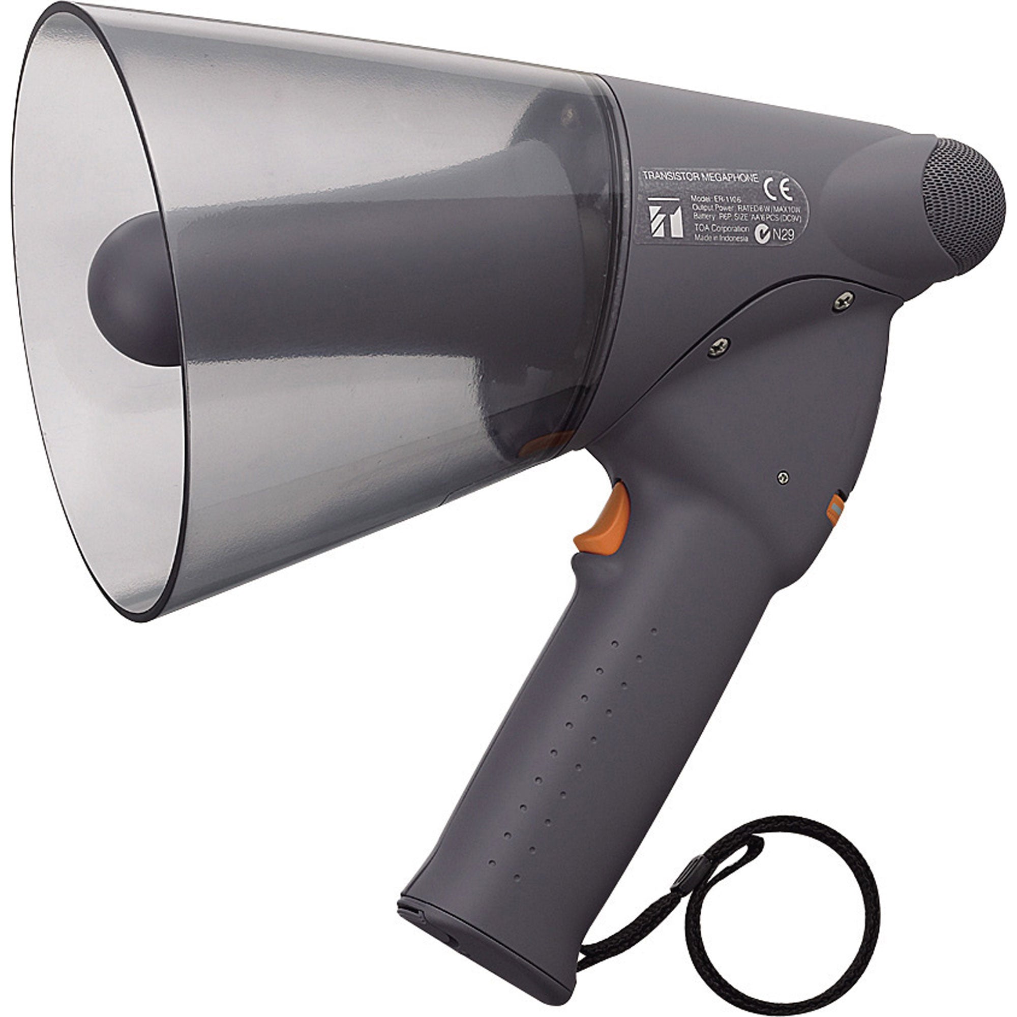 Toa Electronics ER-1206 Splash-Proof 6W Handheld Megaphone (Dark Grey)