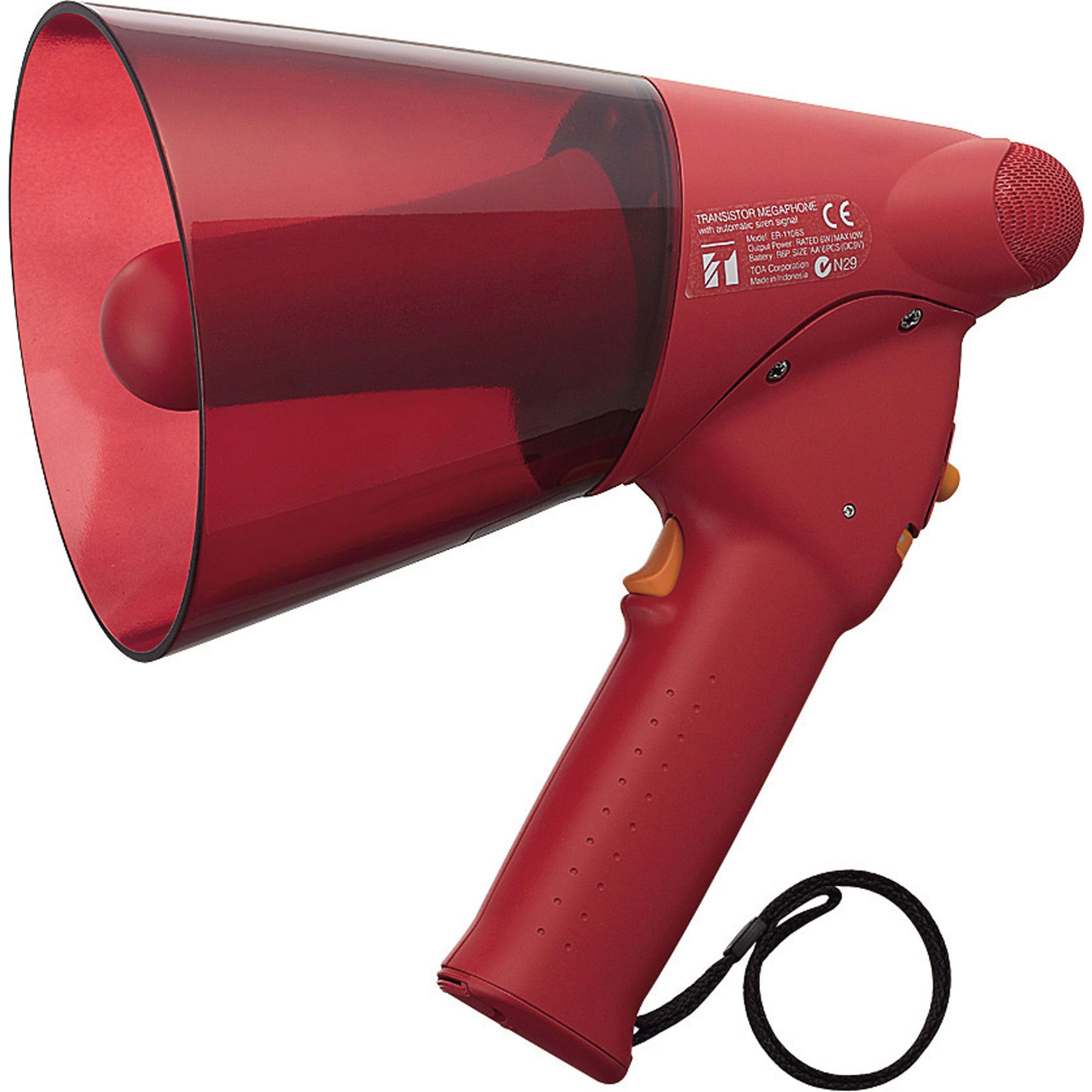 Toa Electronics ER-1206S Splash-Proof 6W Handheld Megaphone with Siren (Red)