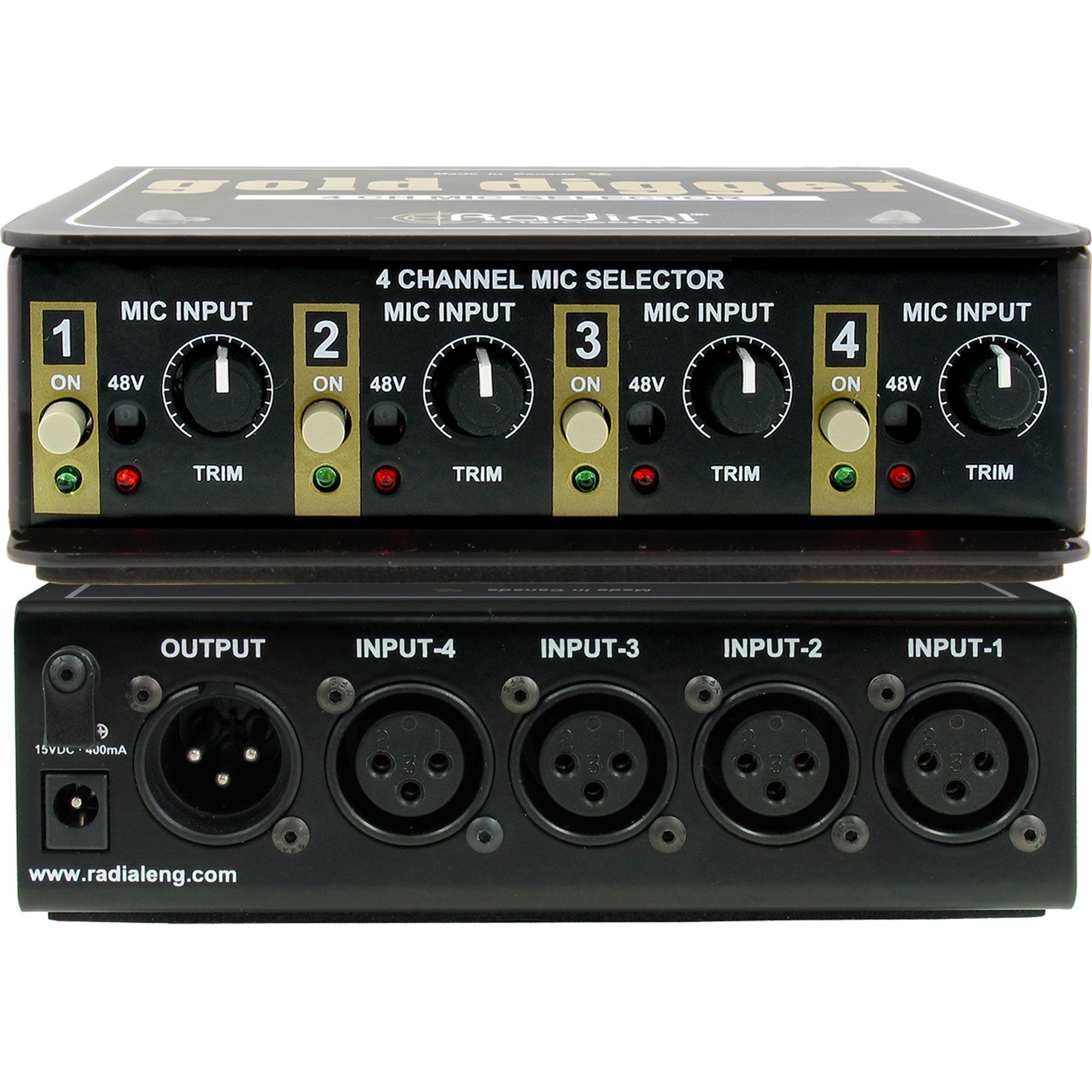 Radial Engineering Gold Digger 4-Channel Mic Selector