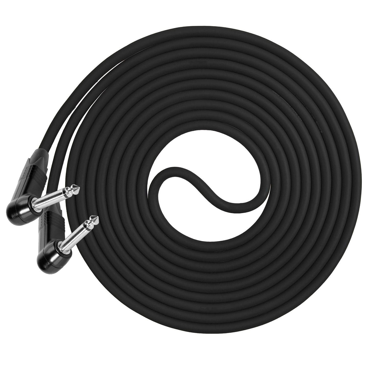 Performance Audio Professional 1/4" Right Angle to Right Angle Instrument Cable (3', Black)