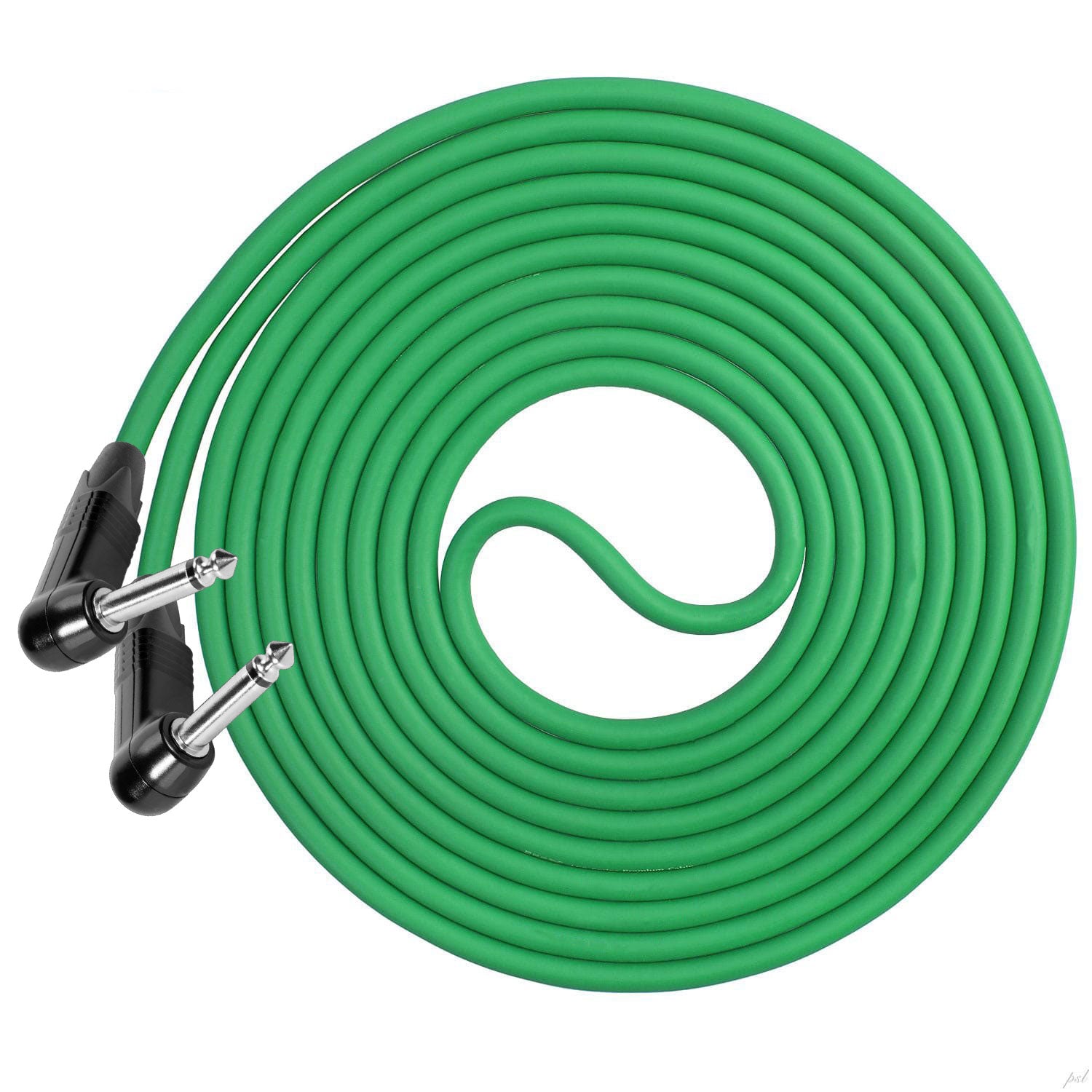 Performance Audio Professional 1/4" Right Angle to Right Angle Instrument Cable (12', Green)