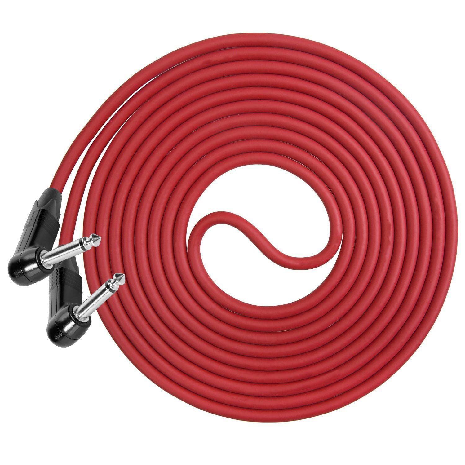 Performance Audio Professional 1/4" Right Angle to Right Angle Instrument Cable (3', Red)