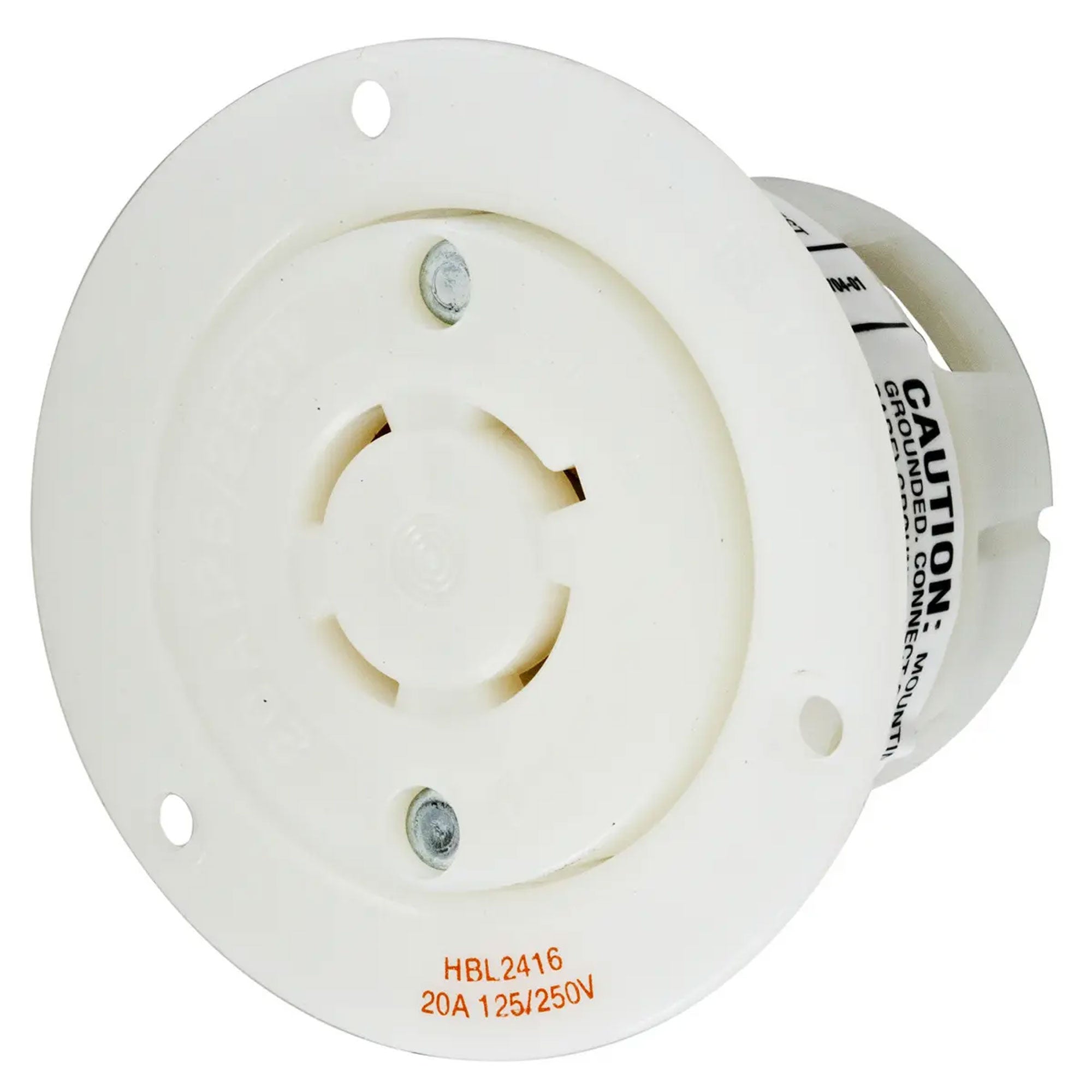 Whirlwind Hubbell HBL2416 Twist-Lock Nema L14-20R Flanged Female AC Electrical Power Receptacle