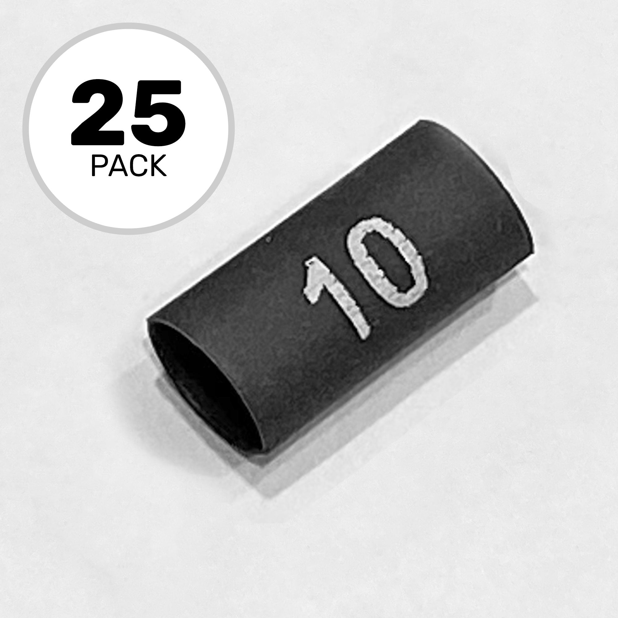 Performance Audio 2:1 3/16" Heat Shrink Number Snake Channel Wire Marker (Number 10, 25 Pack)