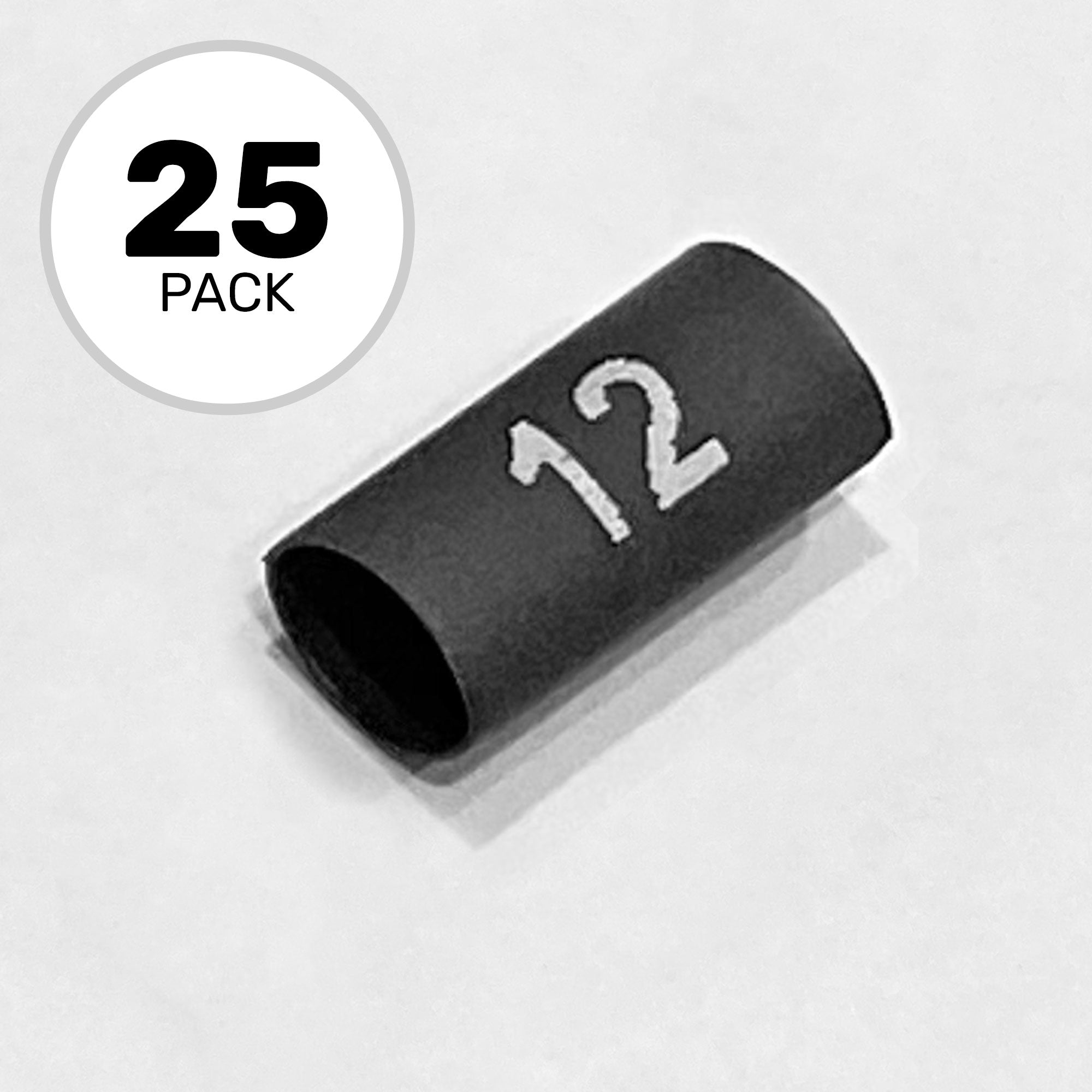 Performance Audio 2:1 3/16" Heat Shrink Number Snake Channel Wire Marker (Number 12, 25 Pack)