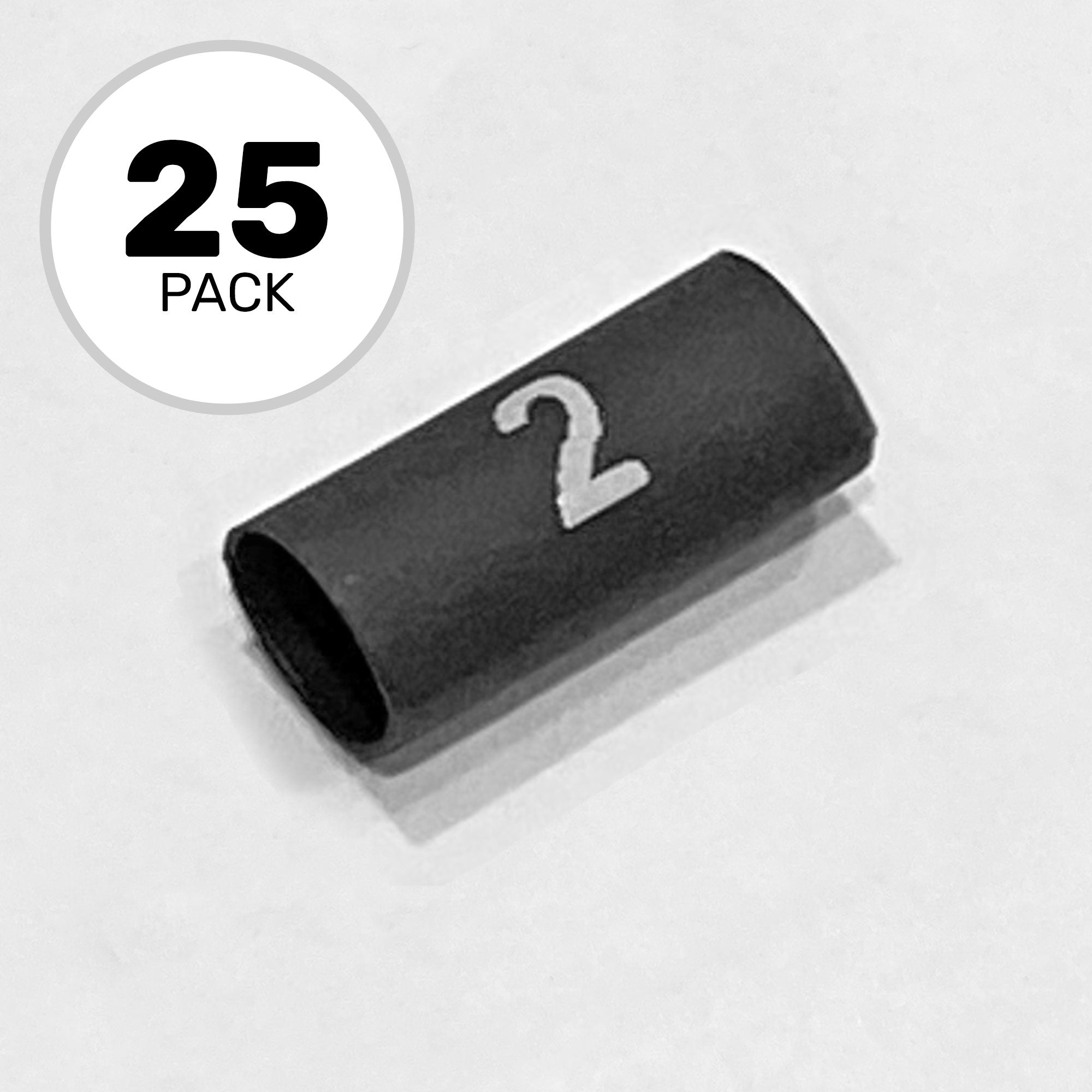 Performance Audio 2:1 3/16" Heat Shrink Number Snake Channel Wire Marker (Number 2, 25 Pack)