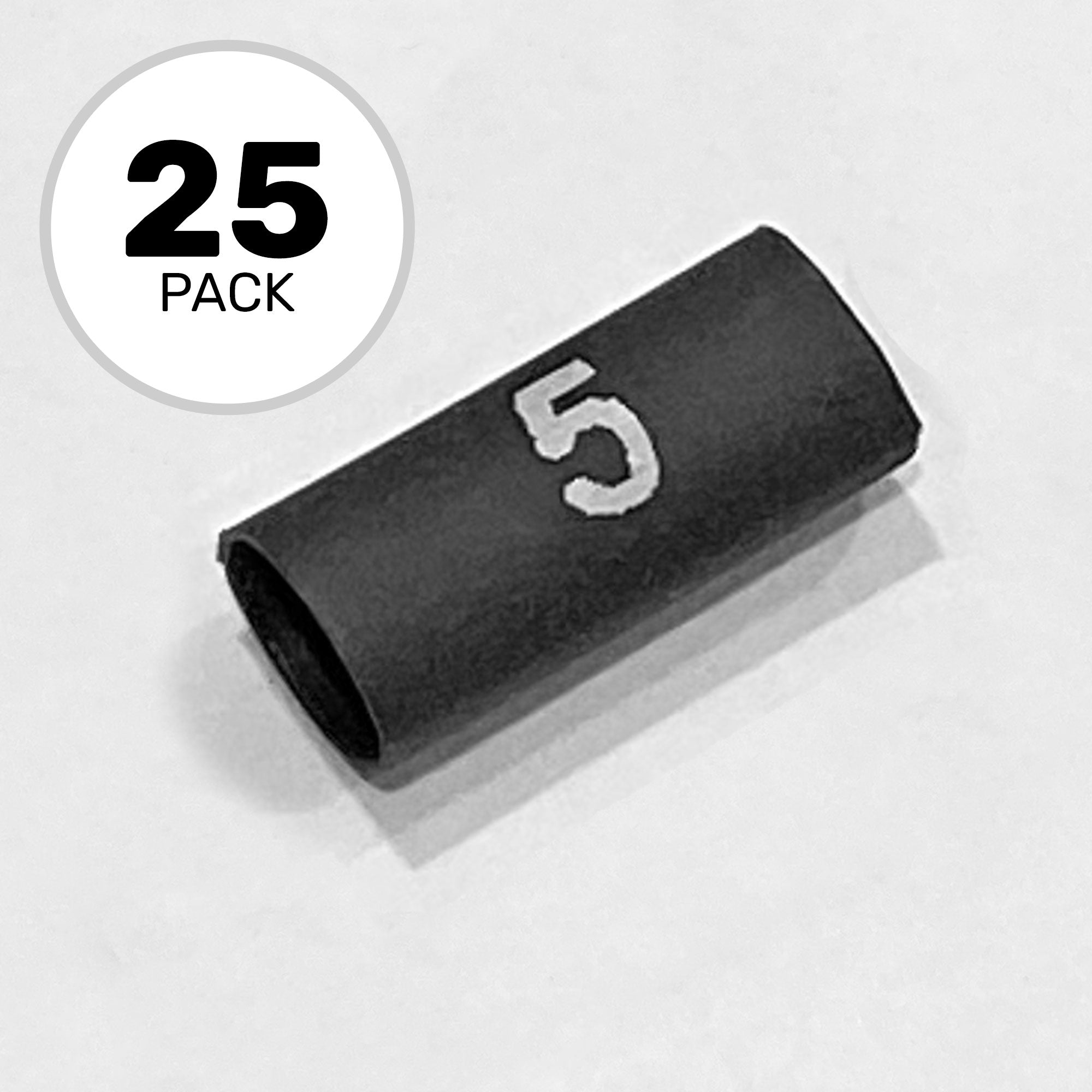 Performance Audio 2:1 3/16" Heat Shrink Number Snake Channel Wire Marker (Number 5, 25 Pack)