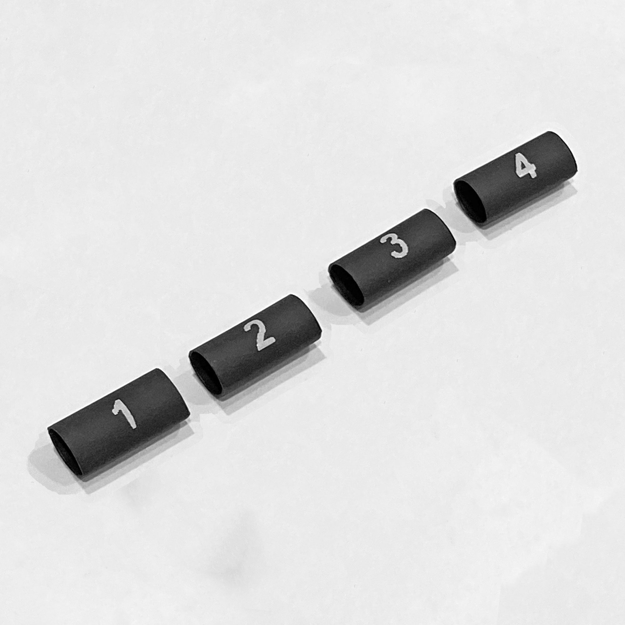 Performance Audio 2:1 3/16" Heat Shrink Numbered Snake Channels Wire Marker Set (1-4, Four of Each)