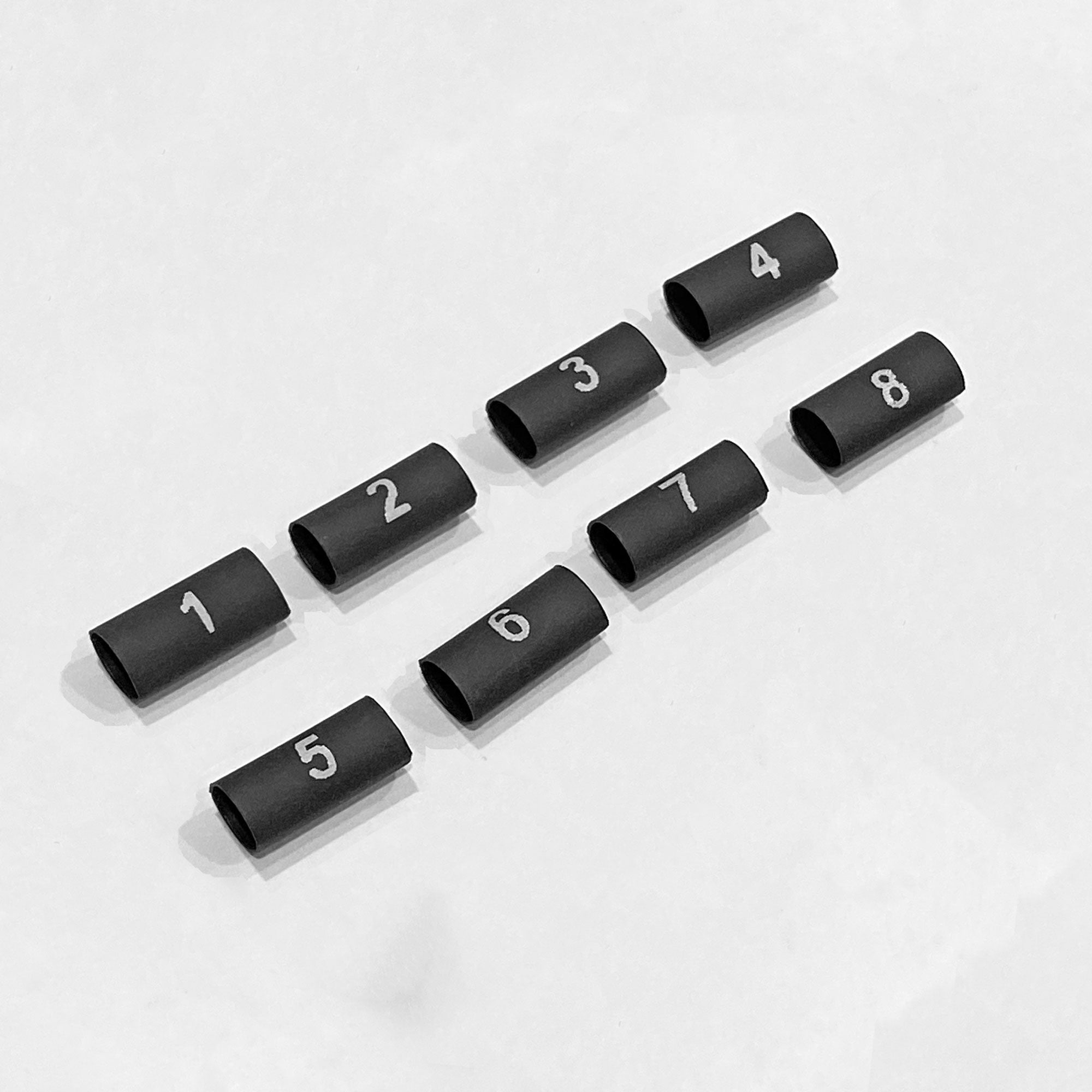 Performance Audio 2:1 3/16" Heat Shrink Numbered Snake Channels Wire Marker Set (1-8, Four of Each)