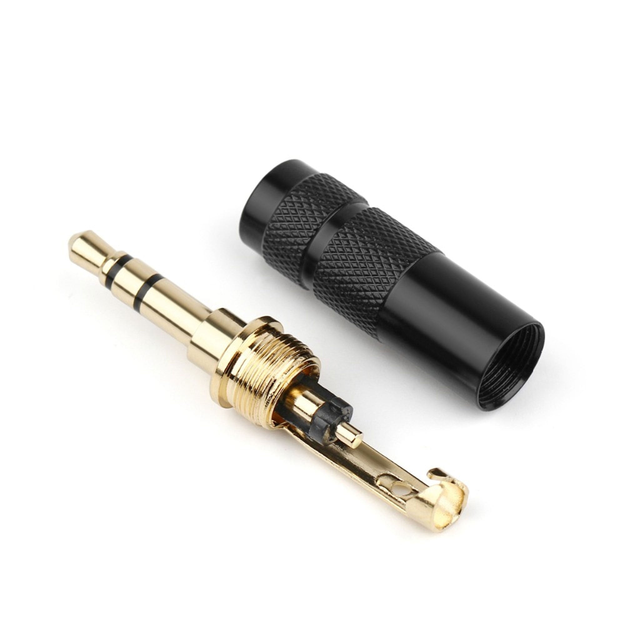 Performance Audio Gold Plated 3.5mm 3-Pole TRS Male Headphone Connector (Black, Straight)