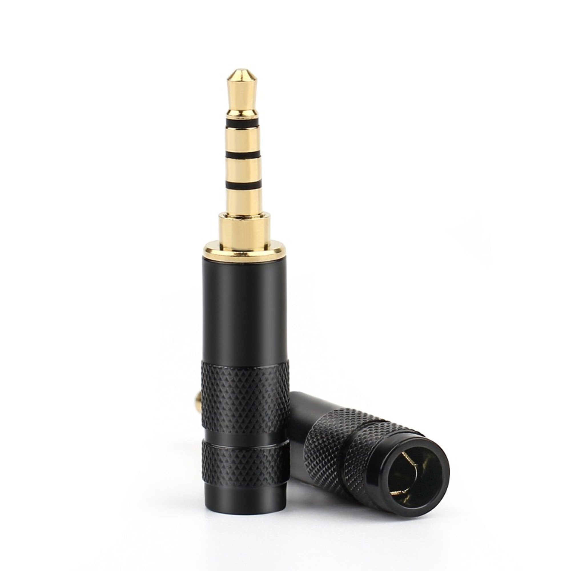 Performance Audio Gold Plated 3.5mm 4-Pole TRRS Male Headphone Connector (Black, Straight)