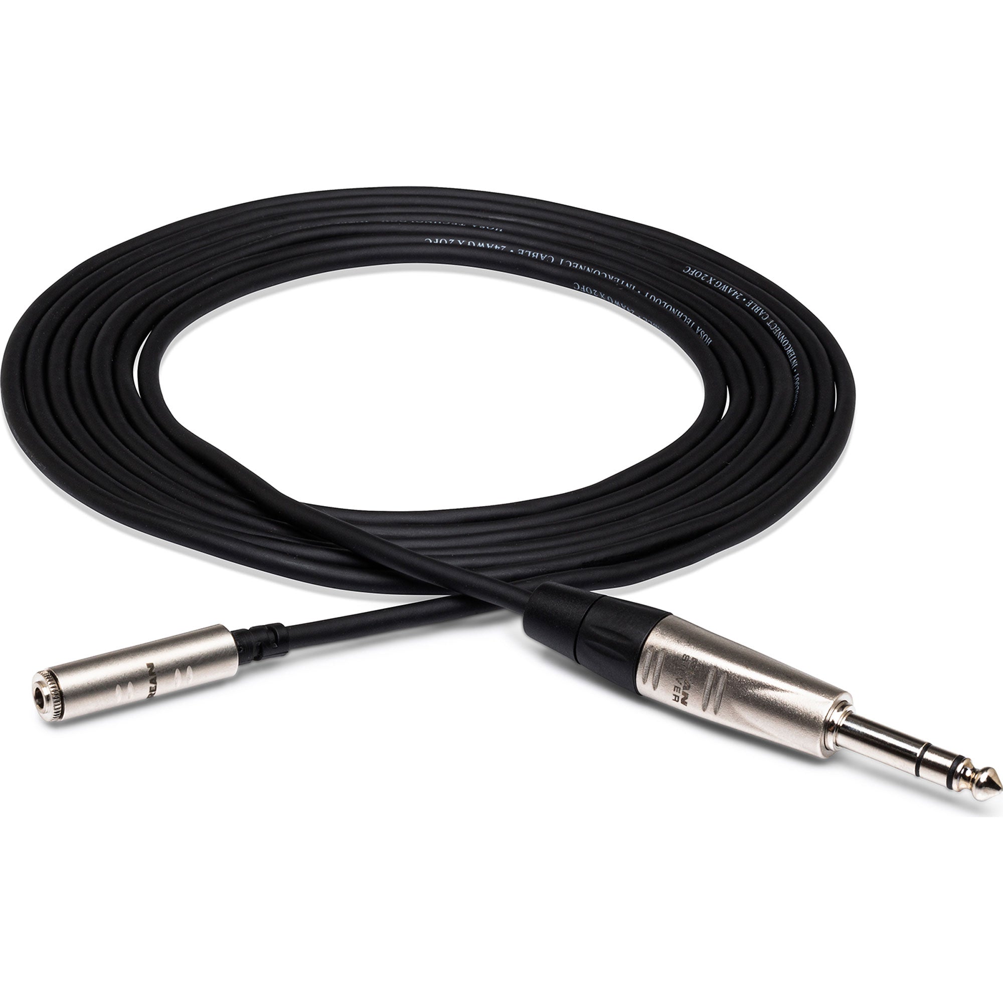 Hosa HXMS-025 REAN 3.5mm TRS Female to 1/4" TRS Male Pro Headphone Adapter Cable (25')