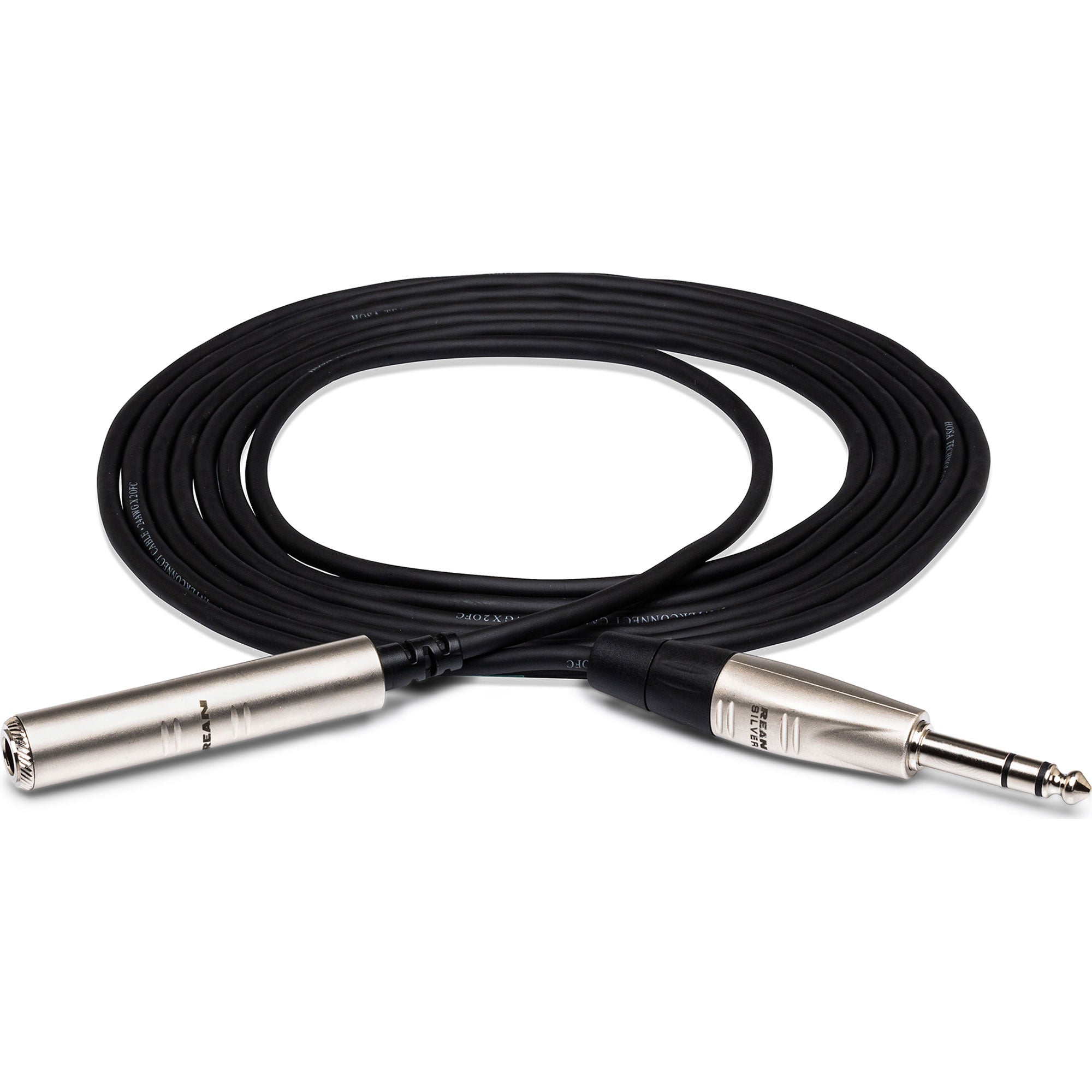 Hosa HXSS-005 REAN 1/4" TRS Male to 1/4" TRS Female Pro Headphone Extension Cable (5')