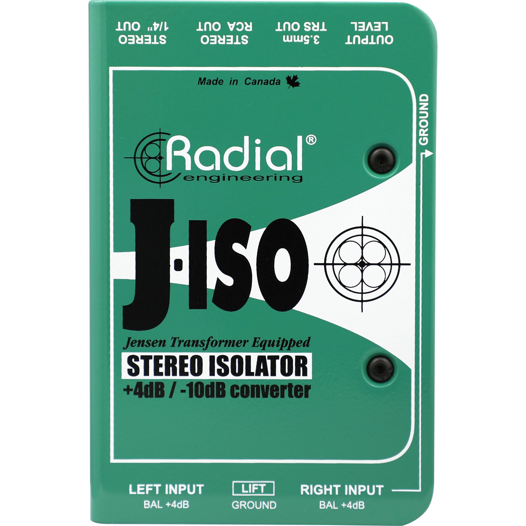 Radial Engineering J-ISO Stereo +4 dB to -10 dB Converter with Jensen Transformers