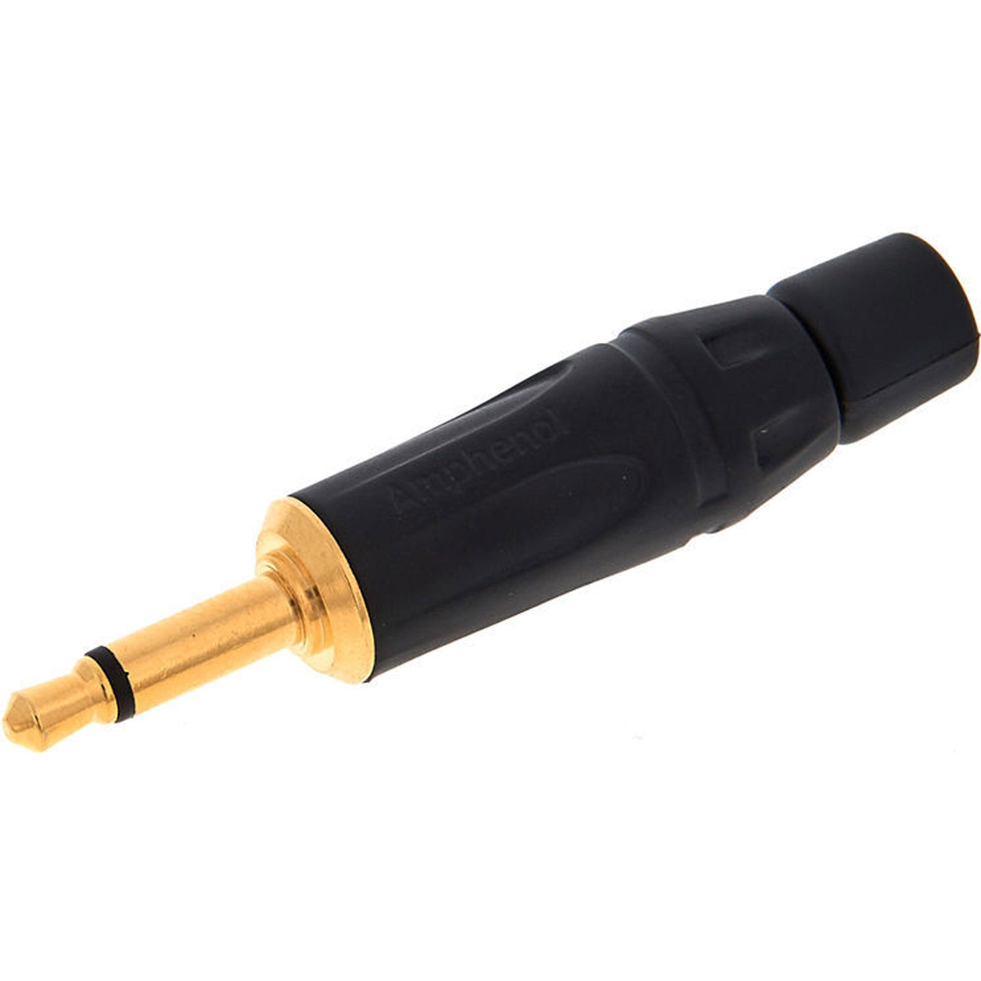 Amphenol KM2PB-AU 3.5mm TS Mono Mini Plug Cable Connector (Black/Gold)