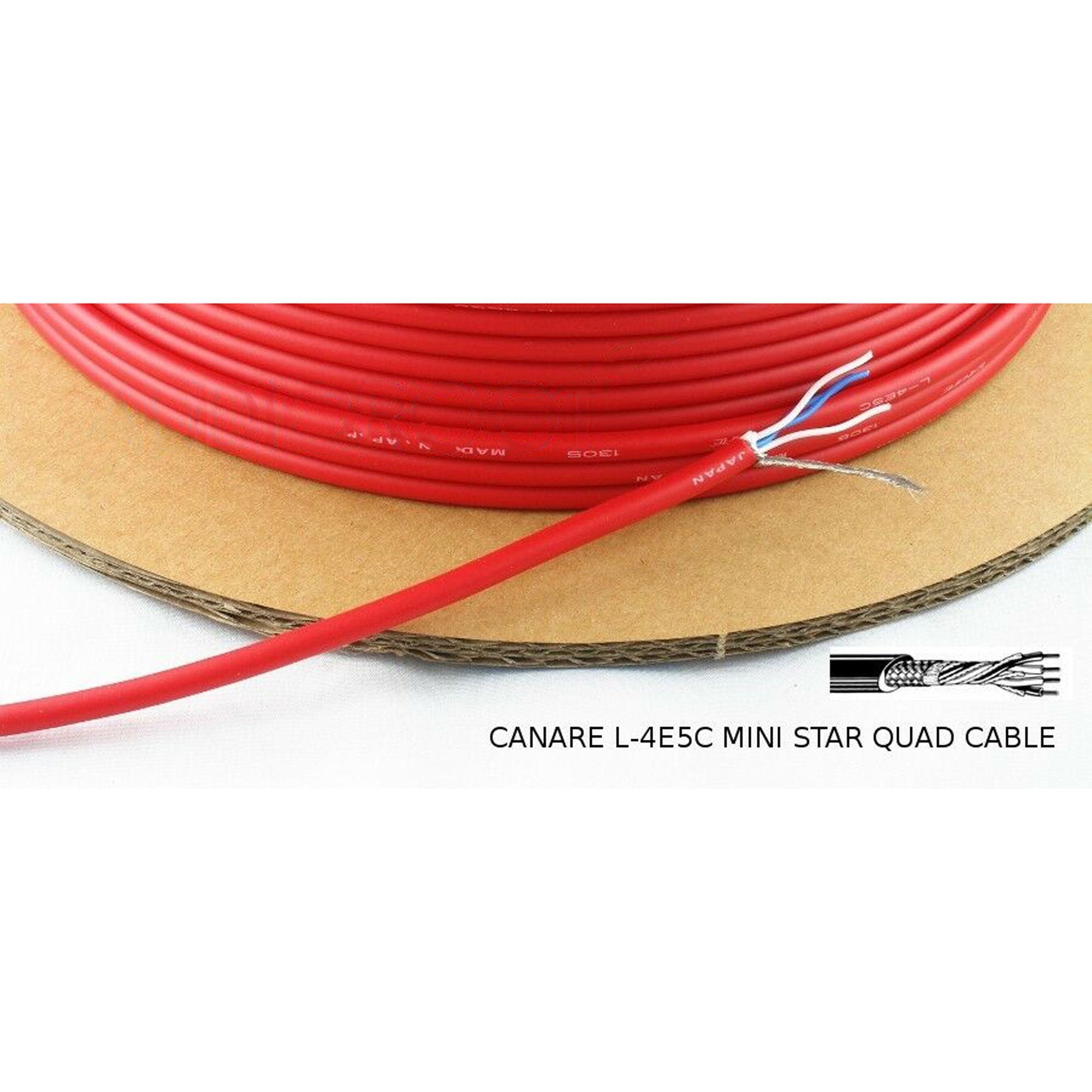 Canare L-4E5C Mini Star Quad Microphone Cable (Red, 328'/100m)