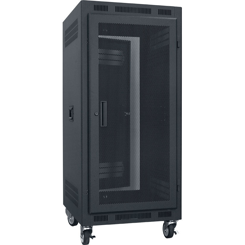 Lowell LPR-2427-FV Portable Rack with Fully Vented Door (24U, 27" Deep)