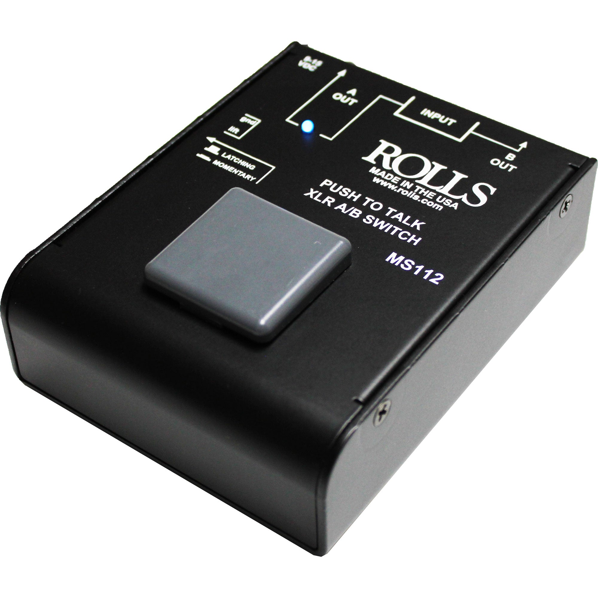 Rolls MS112 XLR A-B Switching Device Push-to-Talk/Push-to-Mute