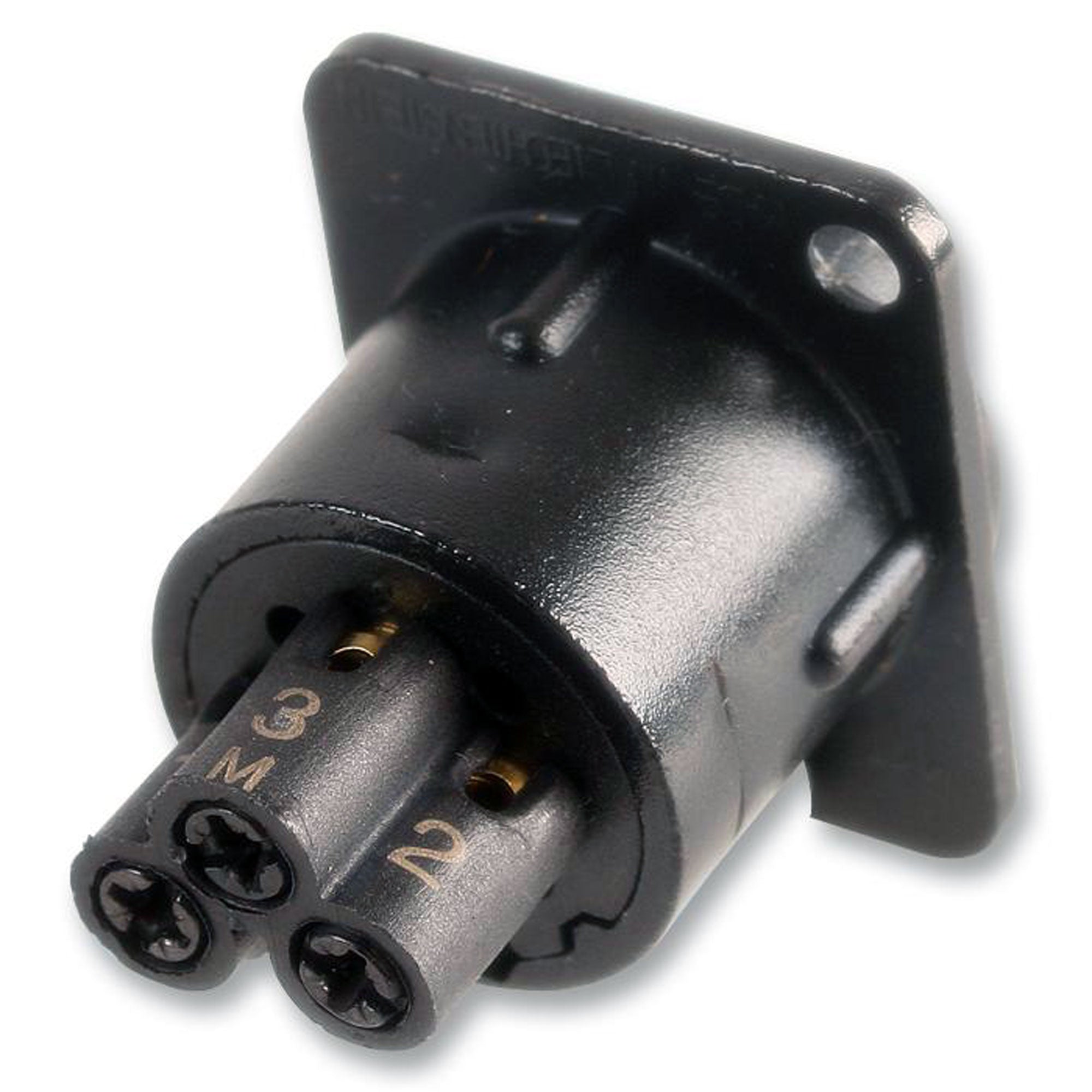 Neutrik NC3FD-S-1-B Female 3-Pin XLR Chassis Connector with Screw Terminals (Black/Gold)