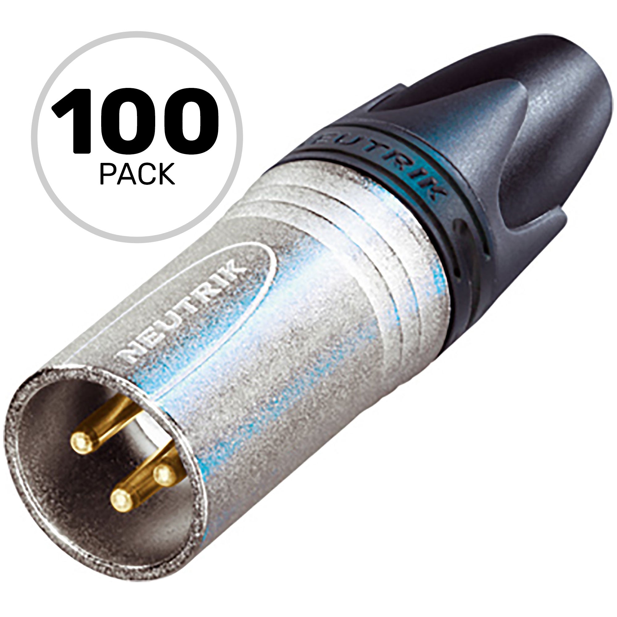 Neutrik NC3MXX-EMC RFI/EMI Protected Male 3-Pin XLR Cable Connector (Nickel/Gold, Box of 100)