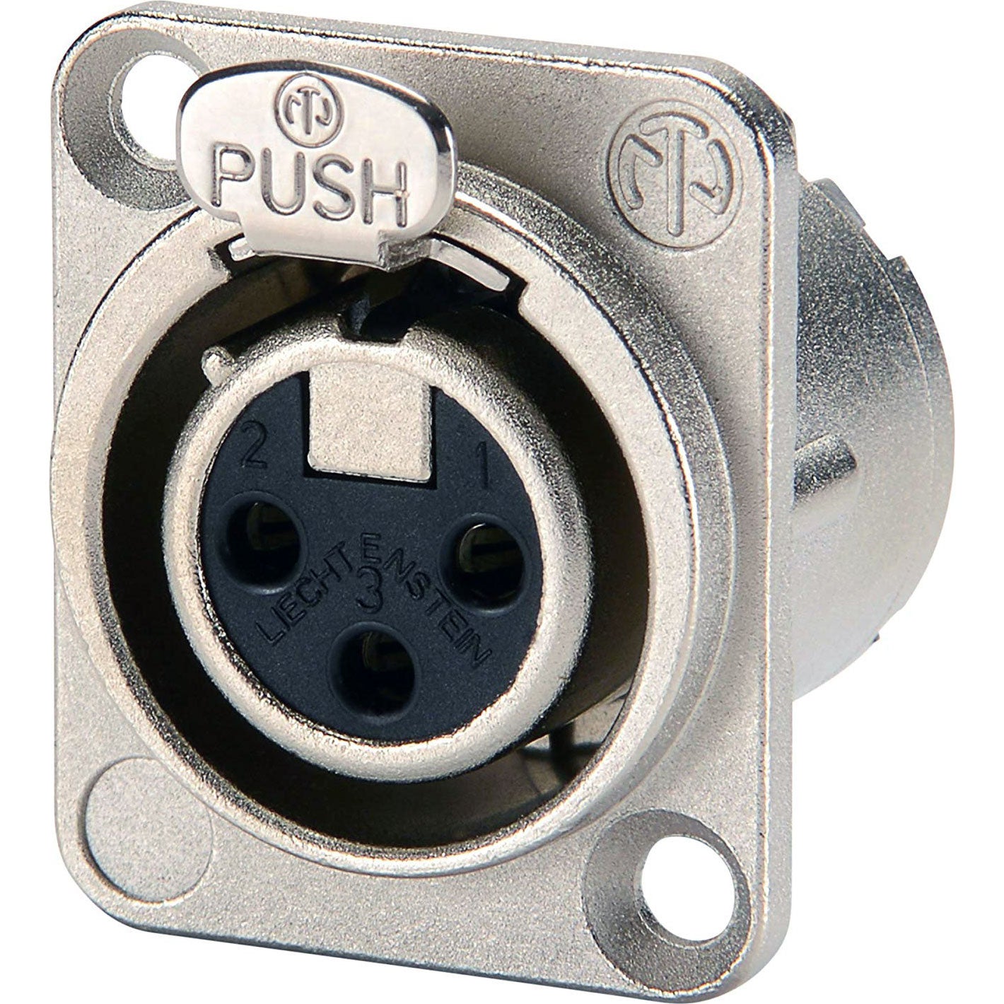 Neutrik NC3FD-LX Female 3-Pin XLR Chassis Connector (Nickel/Silver)