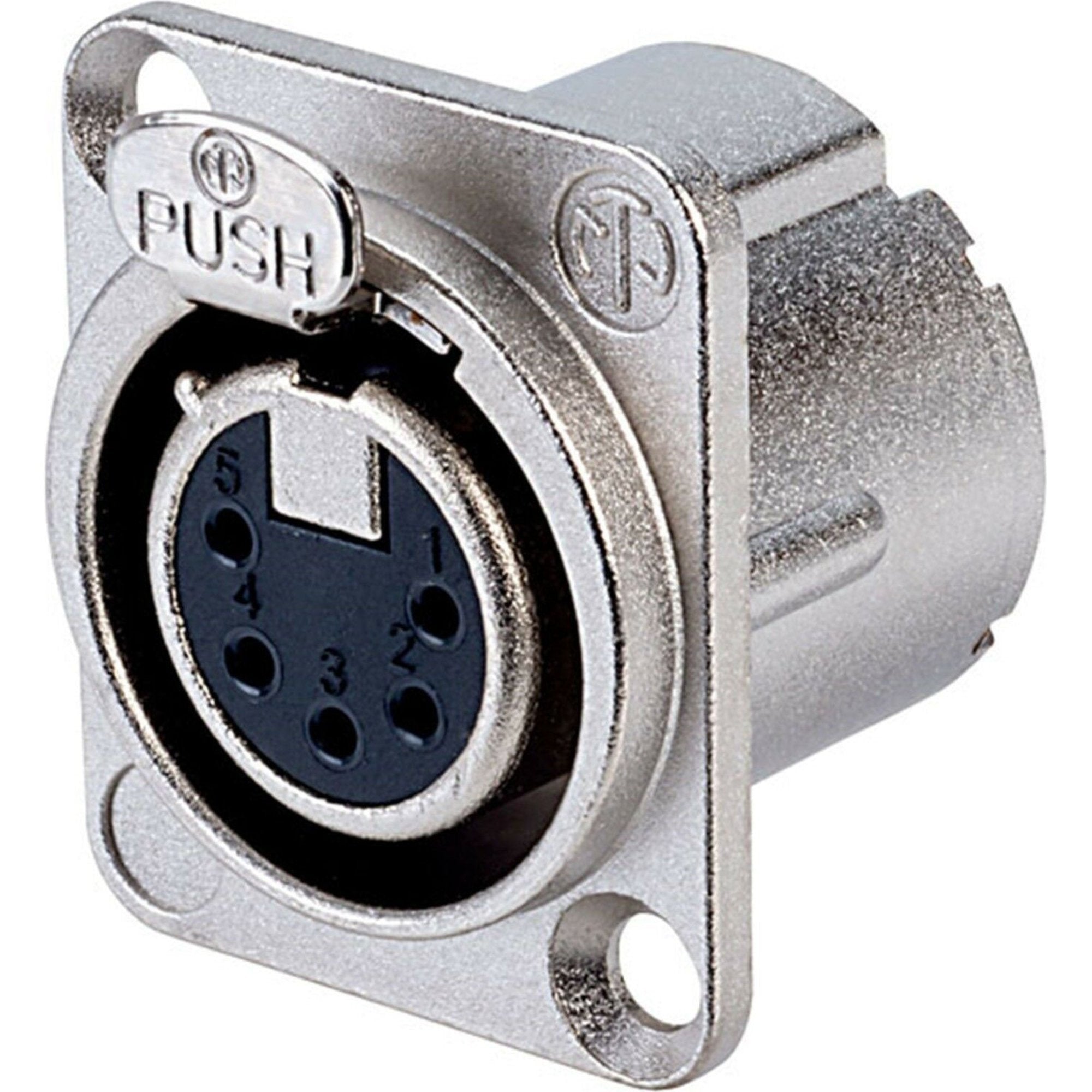 Neutrik NC5FD-LX Female 5-Pin XLR Chassis Connector (Nickel/Silver, Box of 100)