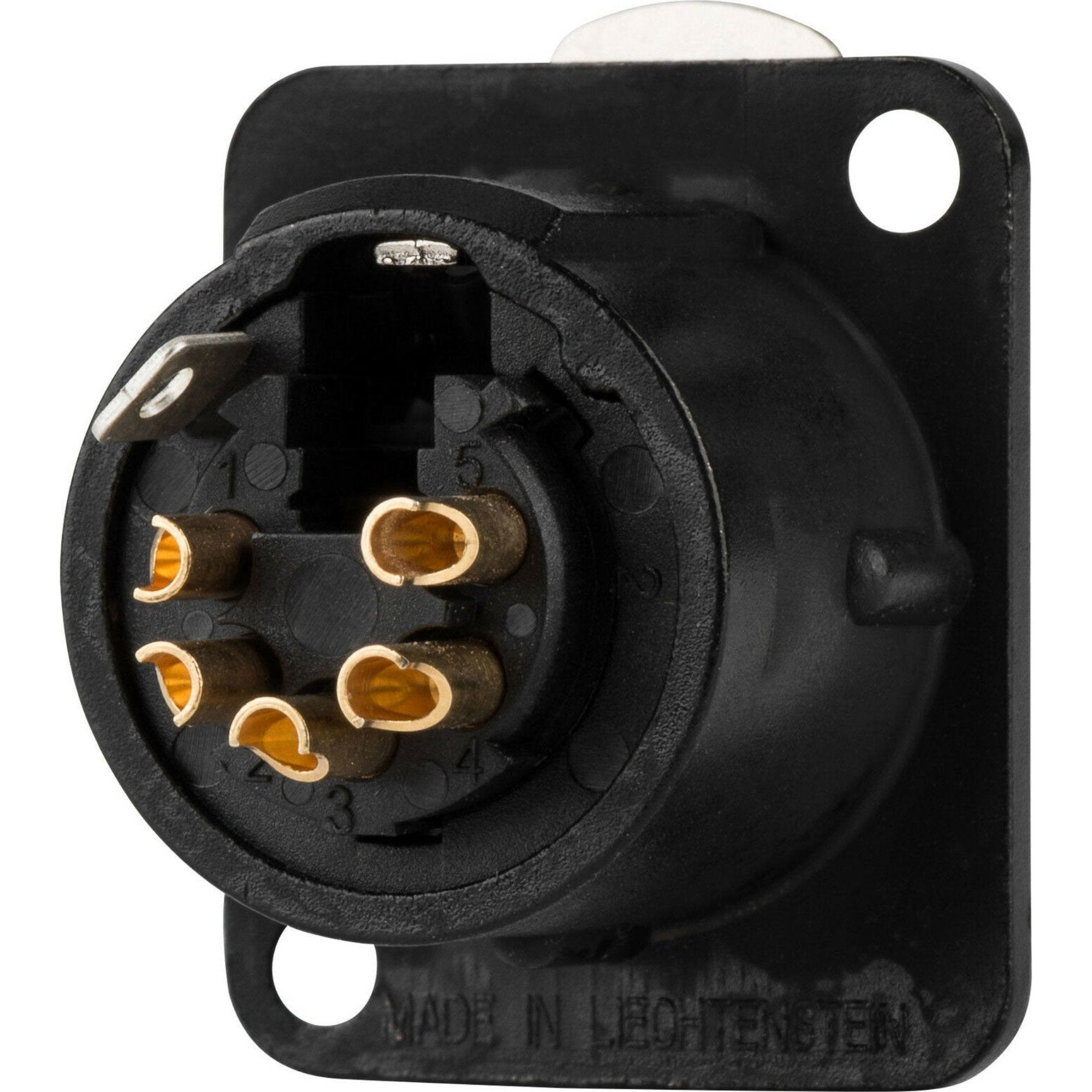 Neutrik NC5FD-LX-B Female 5-Pin XLR Chassis Connector (Black/Gold)