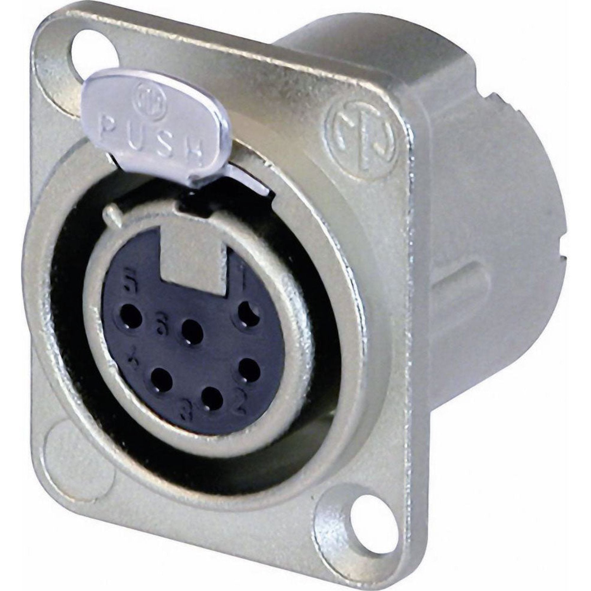 Neutrik NC6FD-LX Female 6-Pin XLR Chassis Connector (Nickel/Silver)