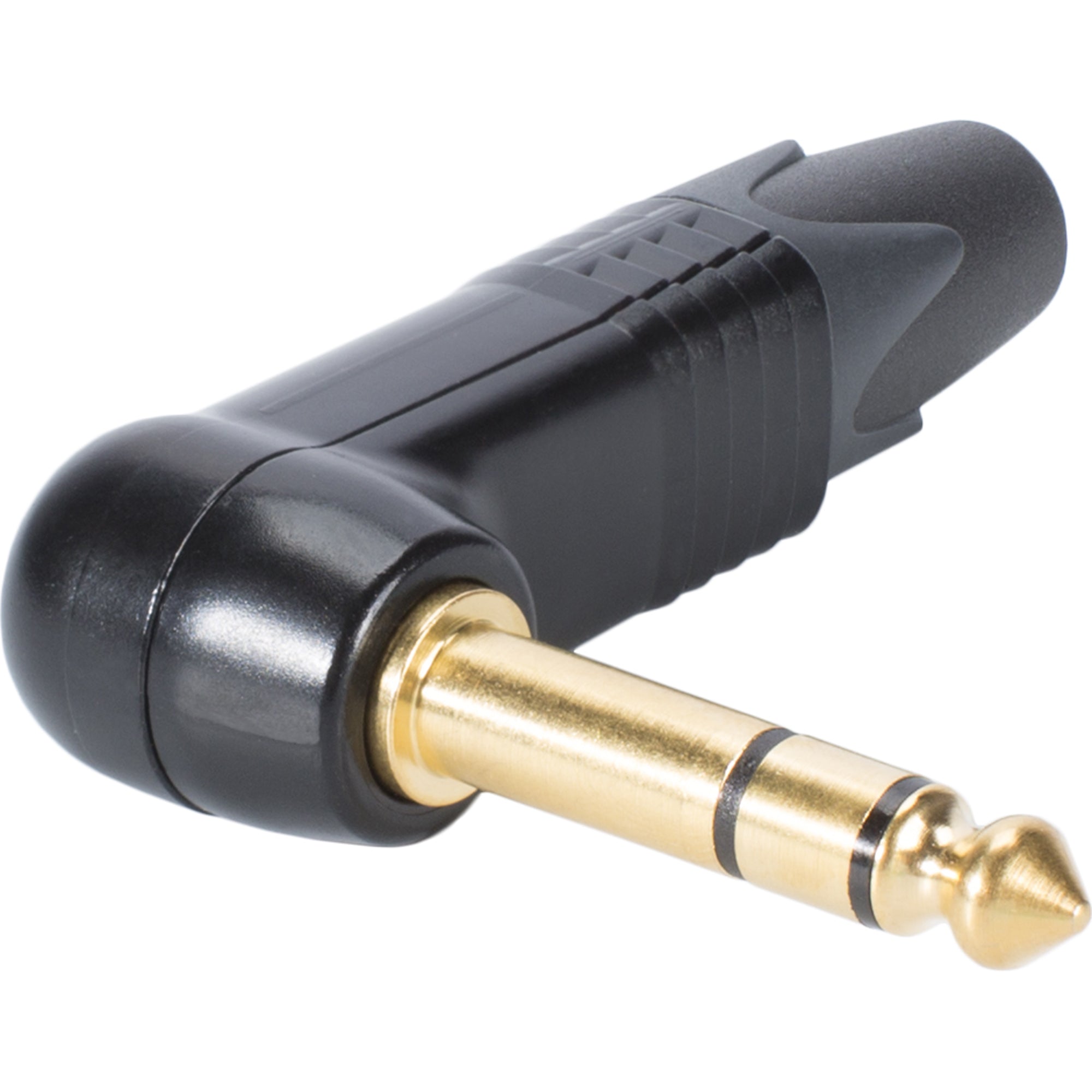 Neutrik NP3RX-B Professional Right-Angle 1/4" TRS Stereo Phone Plug (Black/Gold)