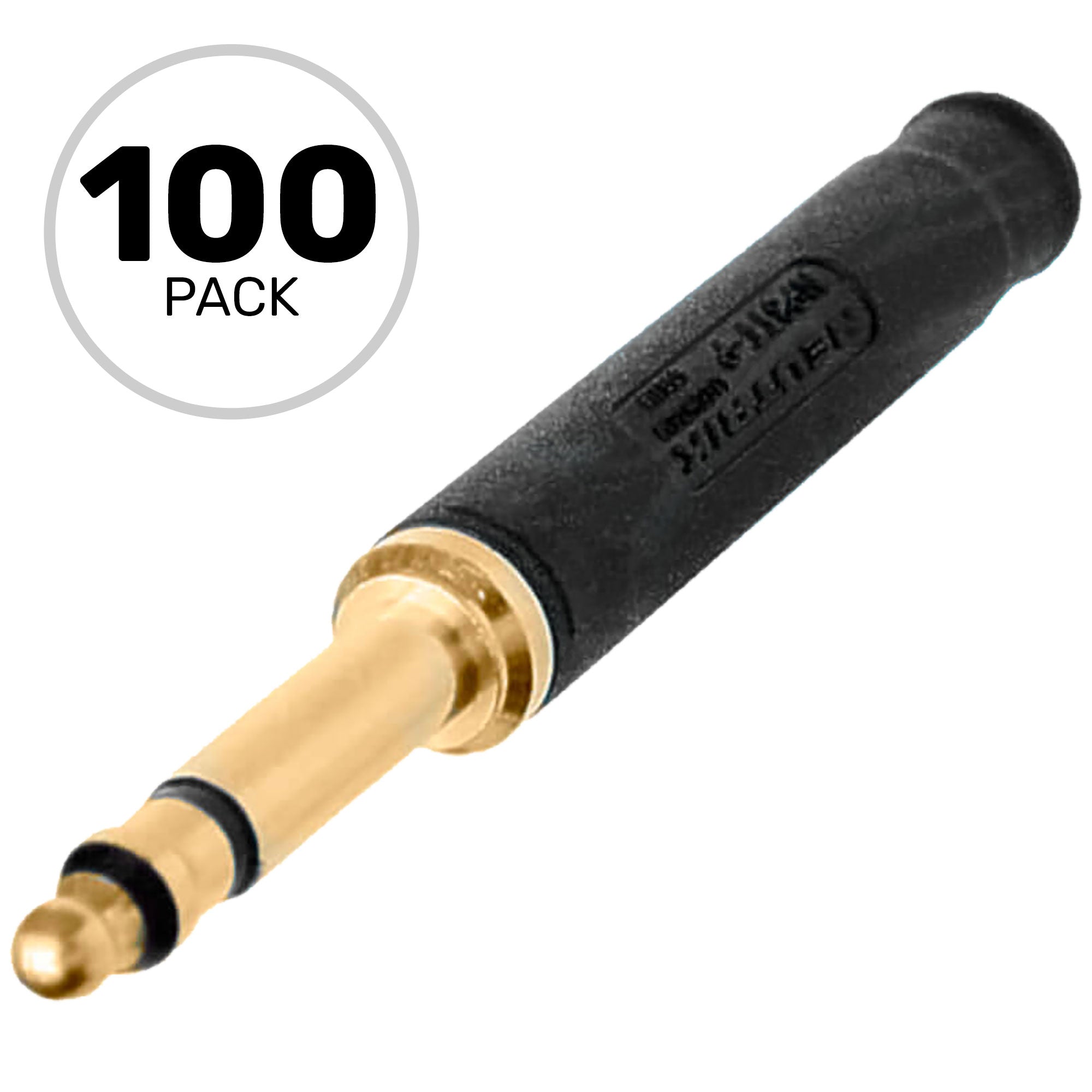 Neutrik NP3TT-P-AU-B 4.4mm (0.173") TT Bantam Plug (Black/Gold, Box of 100)