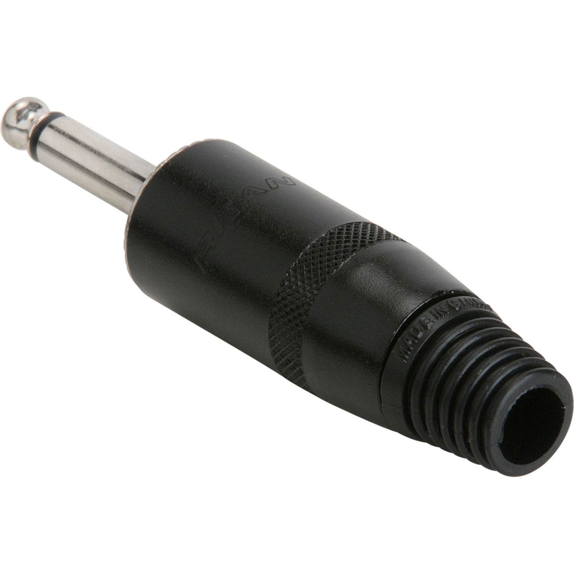 Neutrik Rean NYS225B 1/4" Mono Phone Large Shell Plug (Black/Silver)