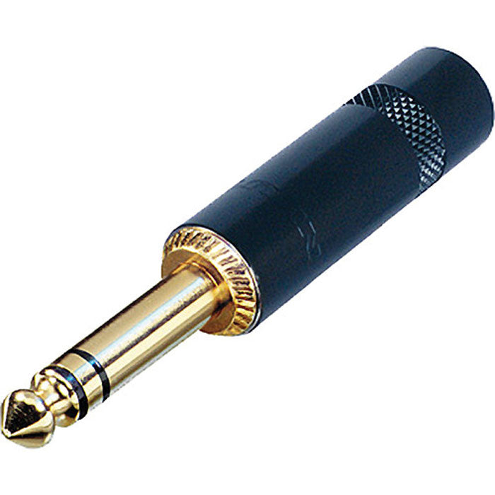 Neutrik Rean NYS228BG 1/4" Stereo Phone Long Barrel Plug (Black/Gold)