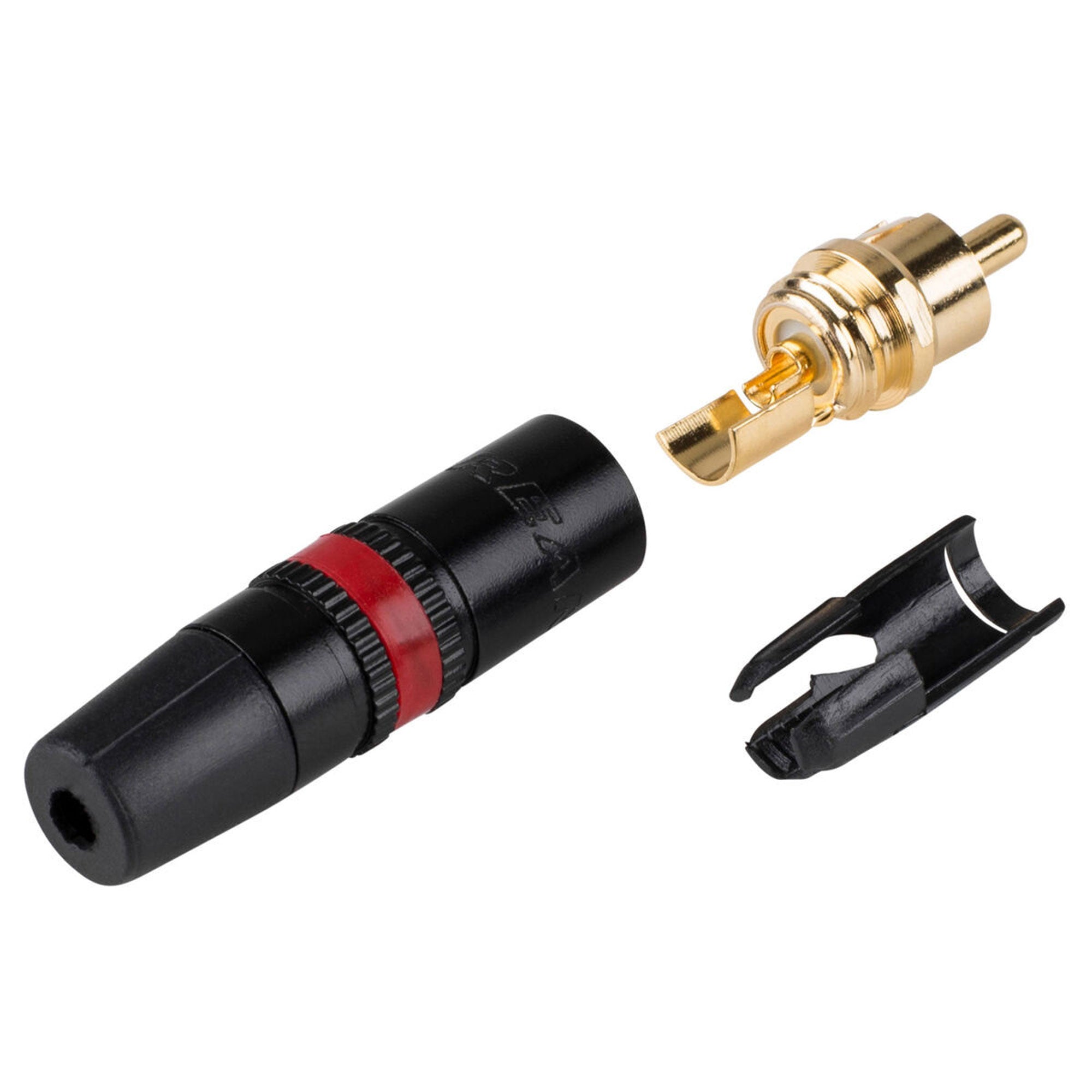 Neutrik Rean NYS373-2 Male RCA Phono Plug (Black/Gold/Red)