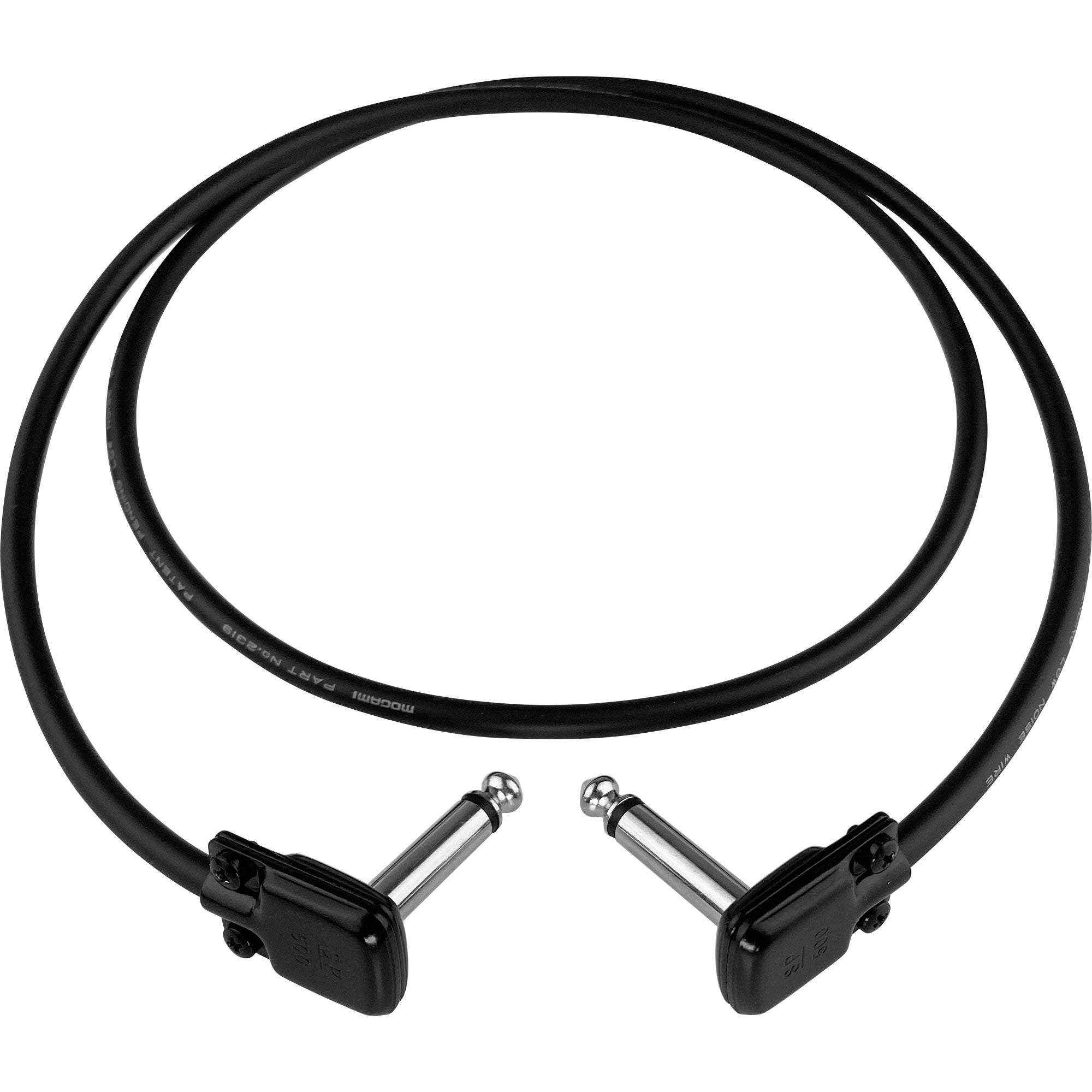 Performance Audio Professional Low-Profile Right Angle Guitar Patch Cable with SquarePlugs (3')