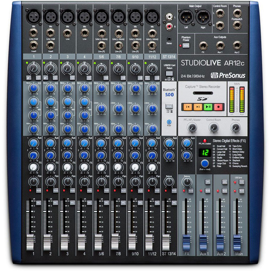 PreSonus StudioLive AR12c USB-C 14-Channel Hybrid Performance and Recording Mixer