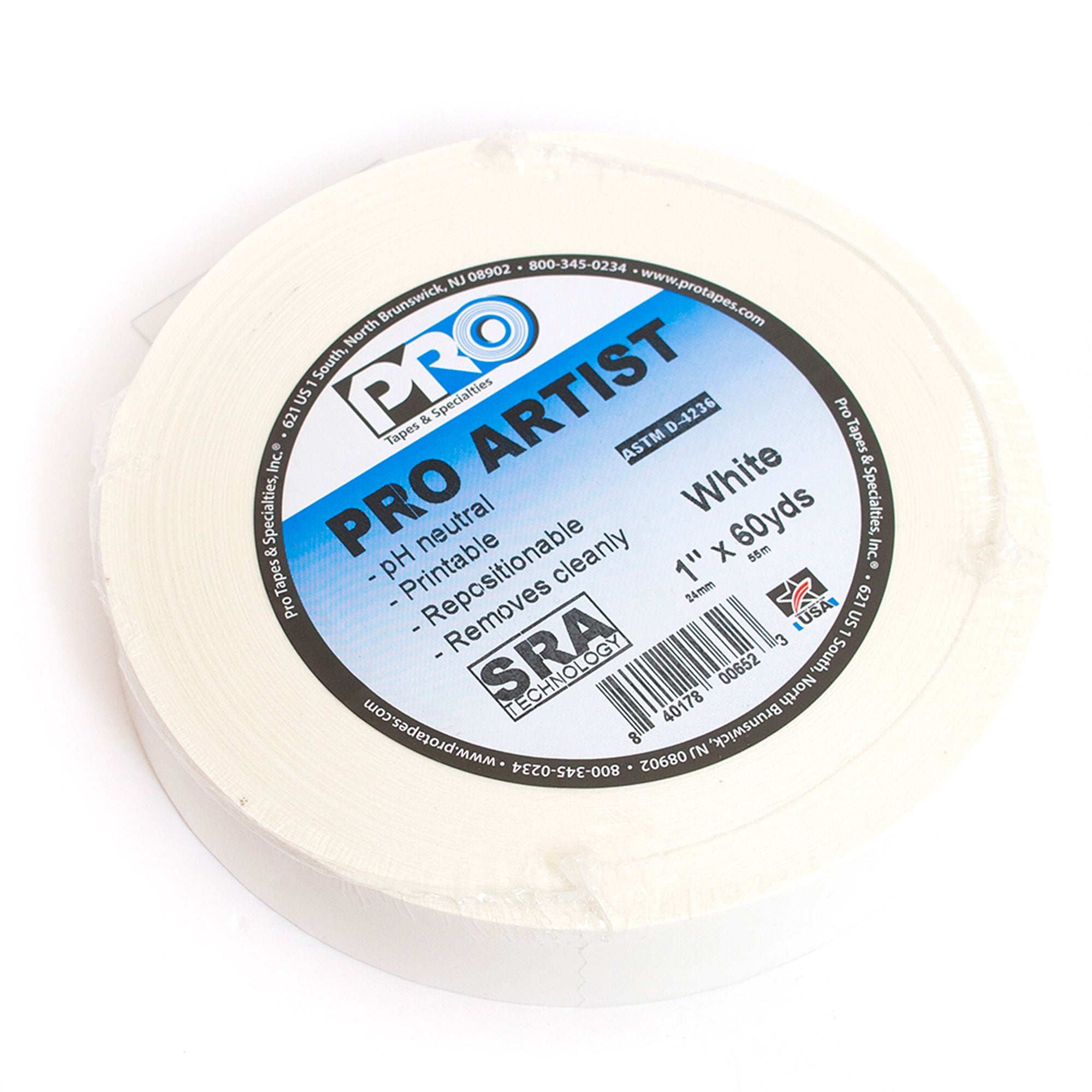 ProTapes Pro Console Removeable Artist Board Tape 1" (White)