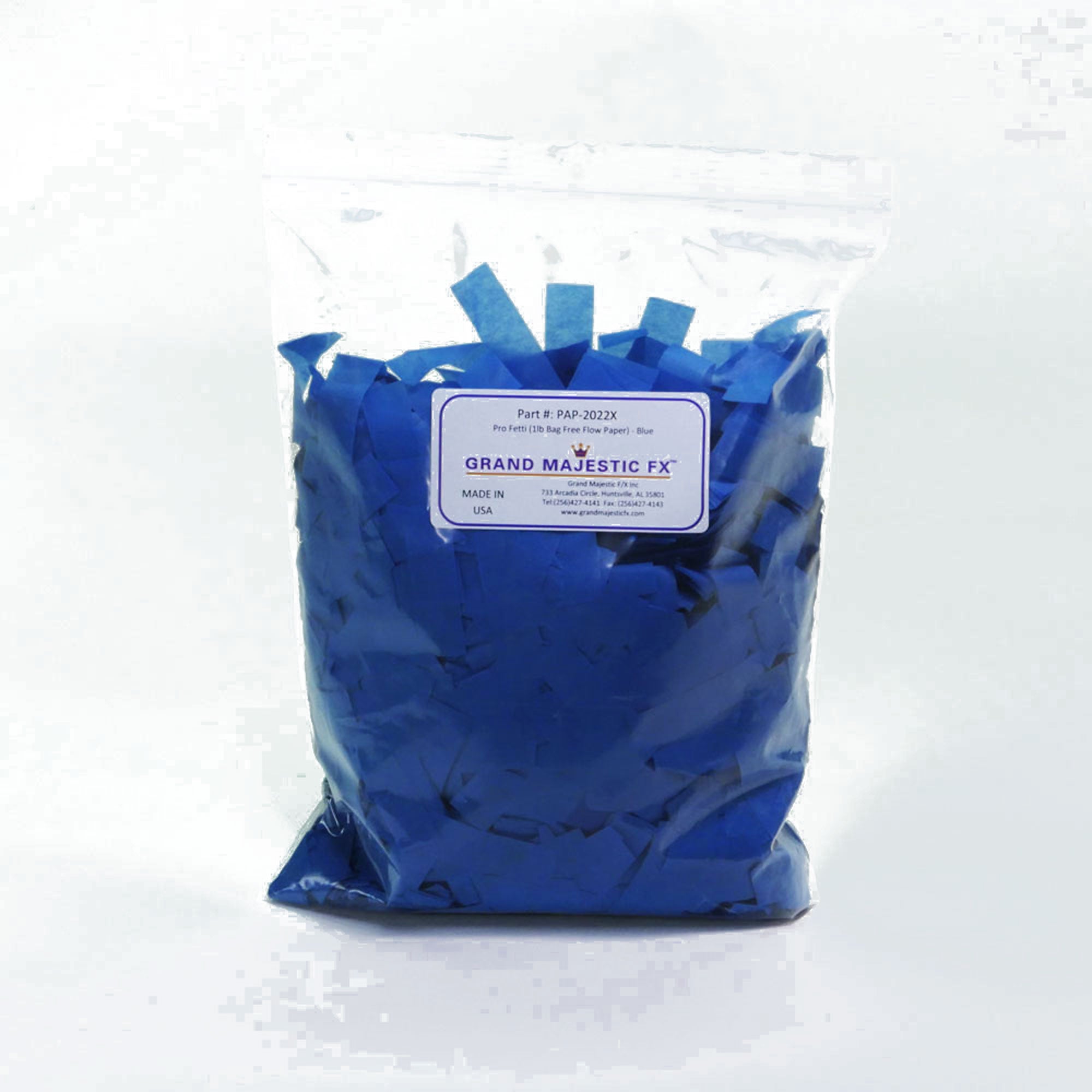 Grand Majestic FX Pro Fetti 25lb Bag of Free Flow Paper Confetti (Blue)