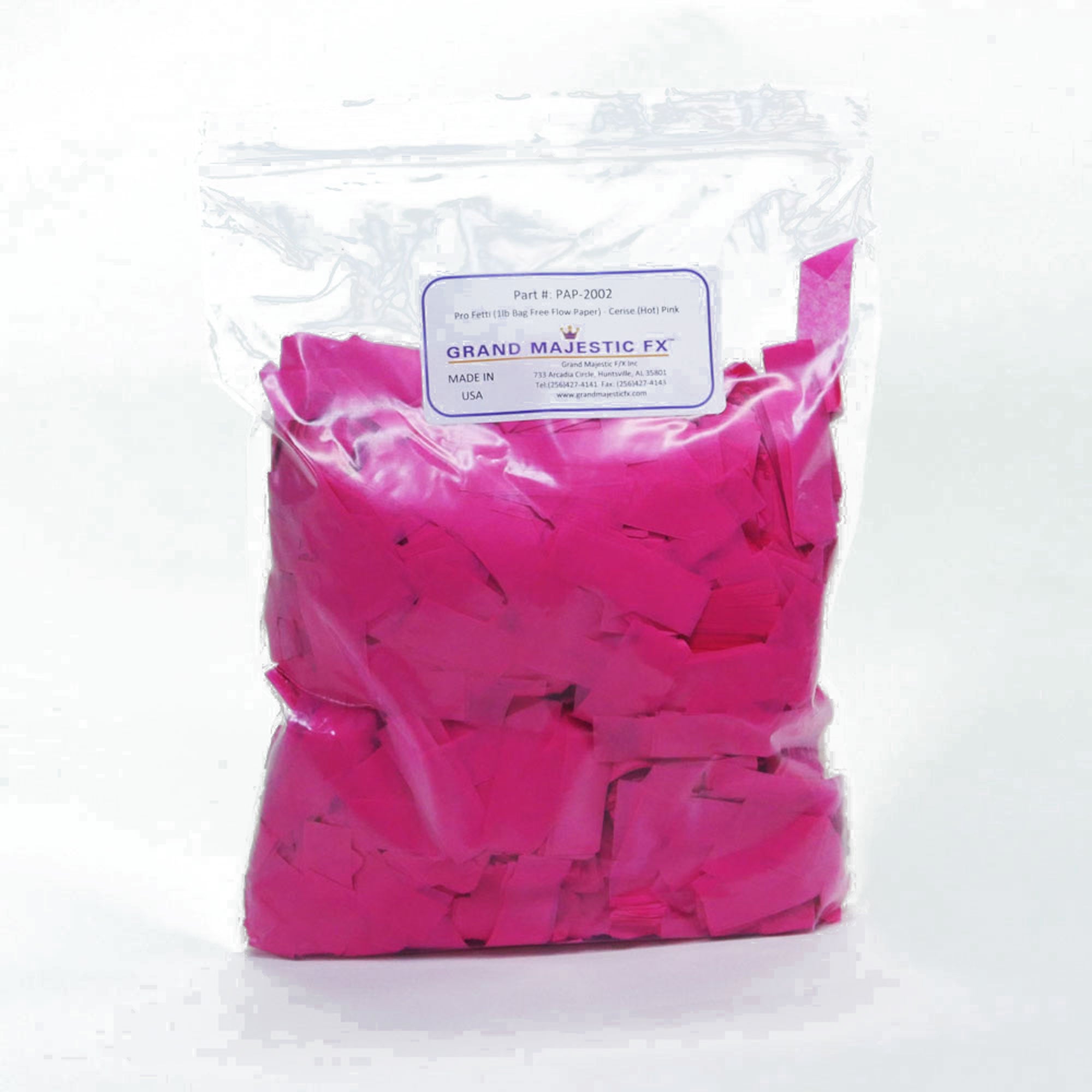 Grand Majestic FX Pro Fetti 10lb Bag of Free Flow Paper Confetti (Cerise Hot Pink)