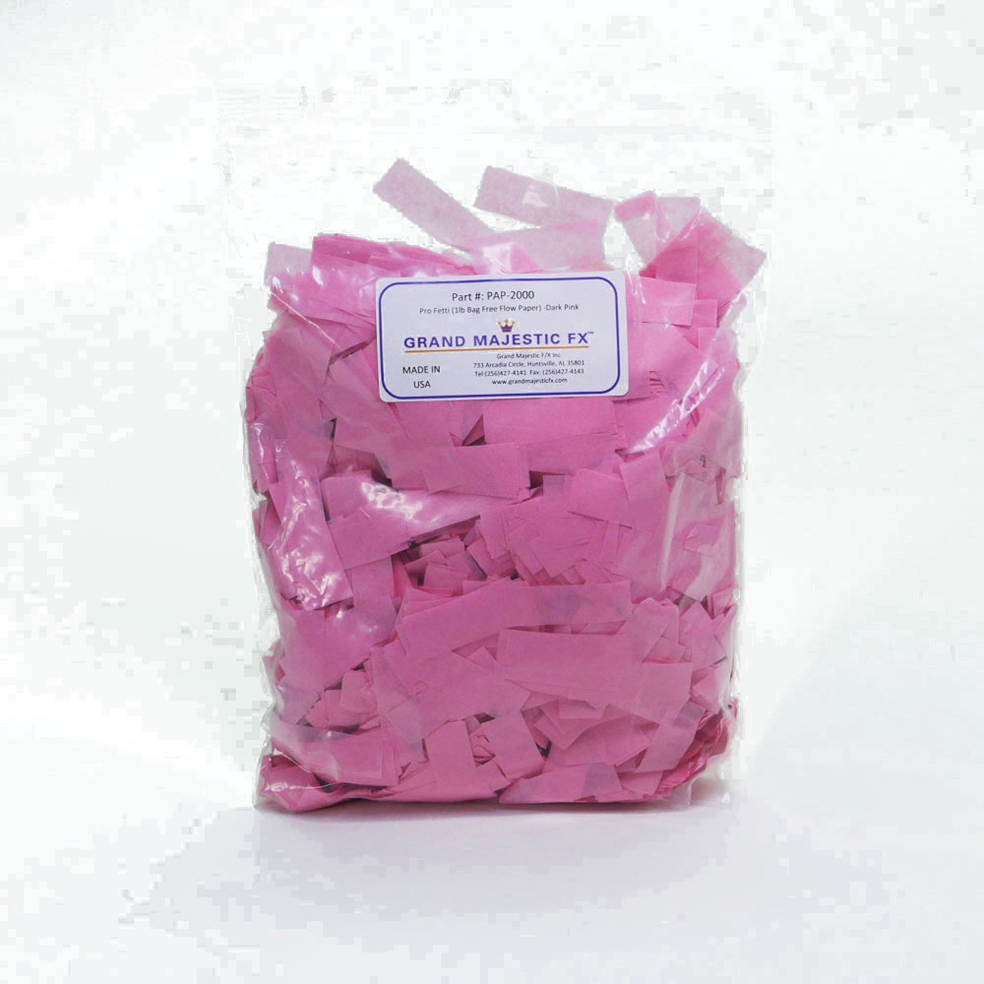 Grand Majestic FX Pro Fetti 25lb Bag of Free Flow Paper Confetti (Pink)