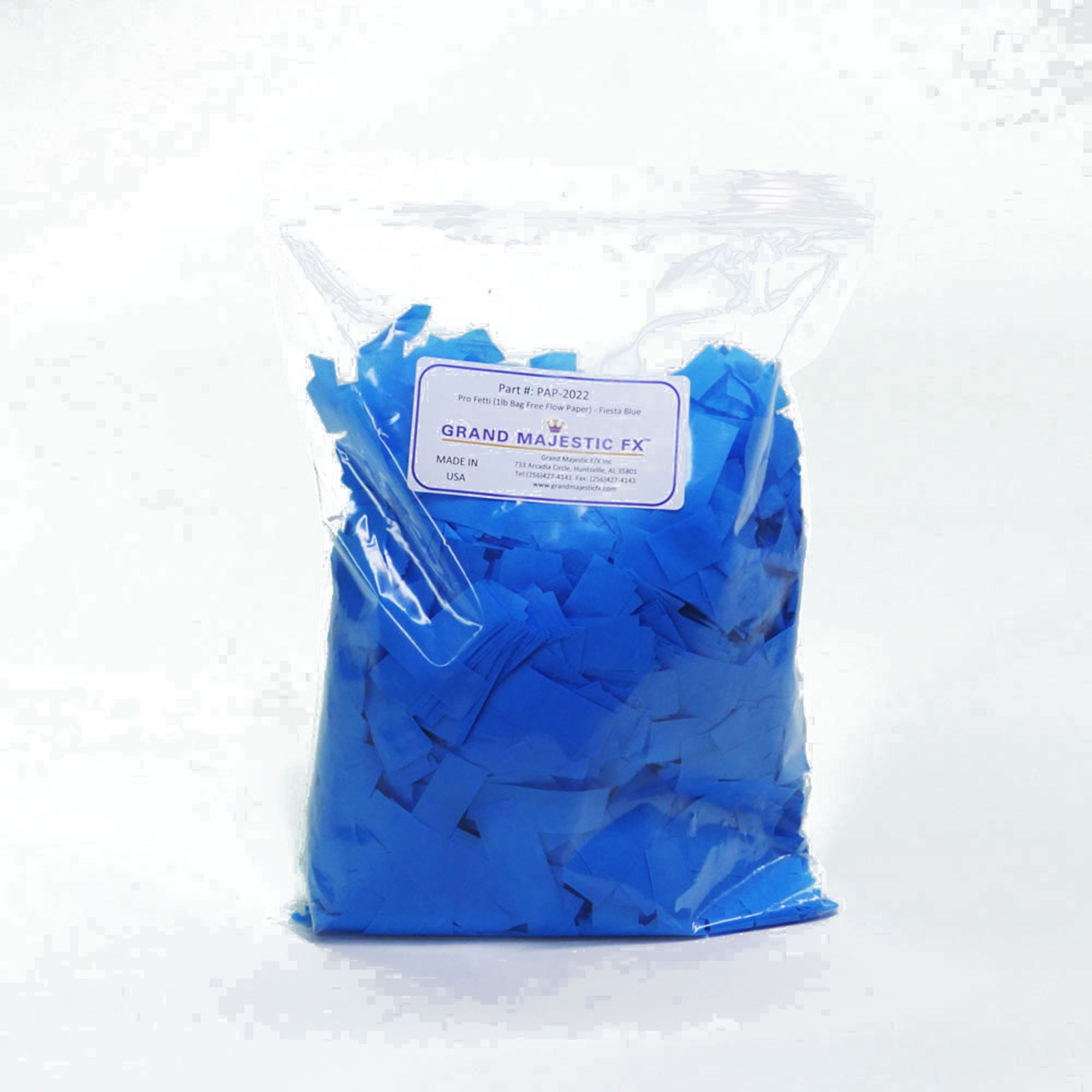 Grand Majestic FX Pro Fetti 10lb Bag of Free Flow Paper Confetti (Fiesta Blue)