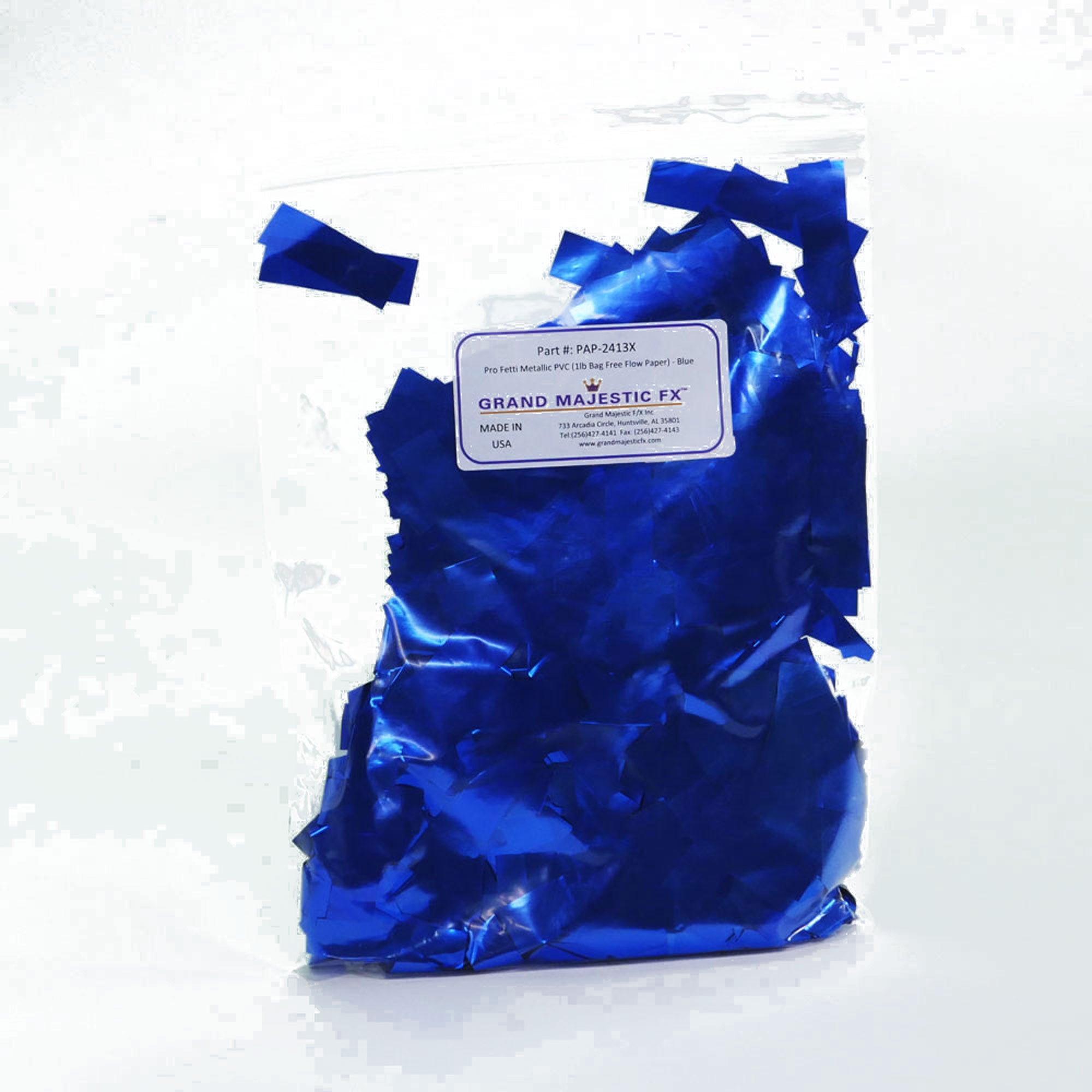 Grand Majestic FX Pro Fetti 10lb Bag of Free Flow Metallic PVC Mylar Confetti (Blue)