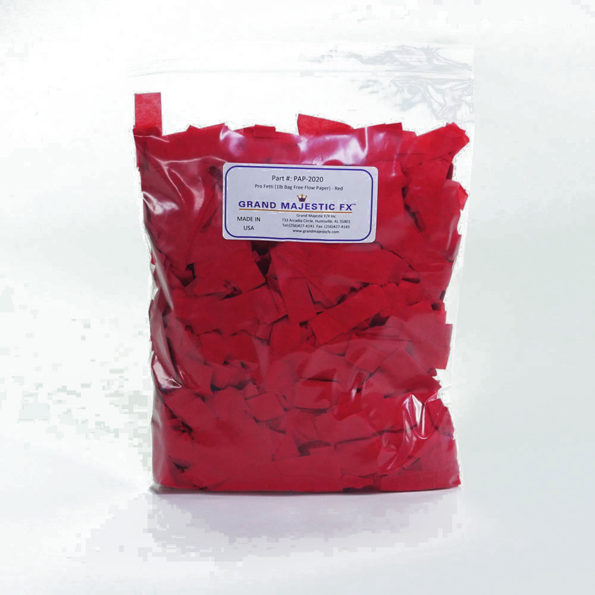 Grand Majestic FX Pro Fetti 25lb Bag of Free Flow Paper Confetti (Red)