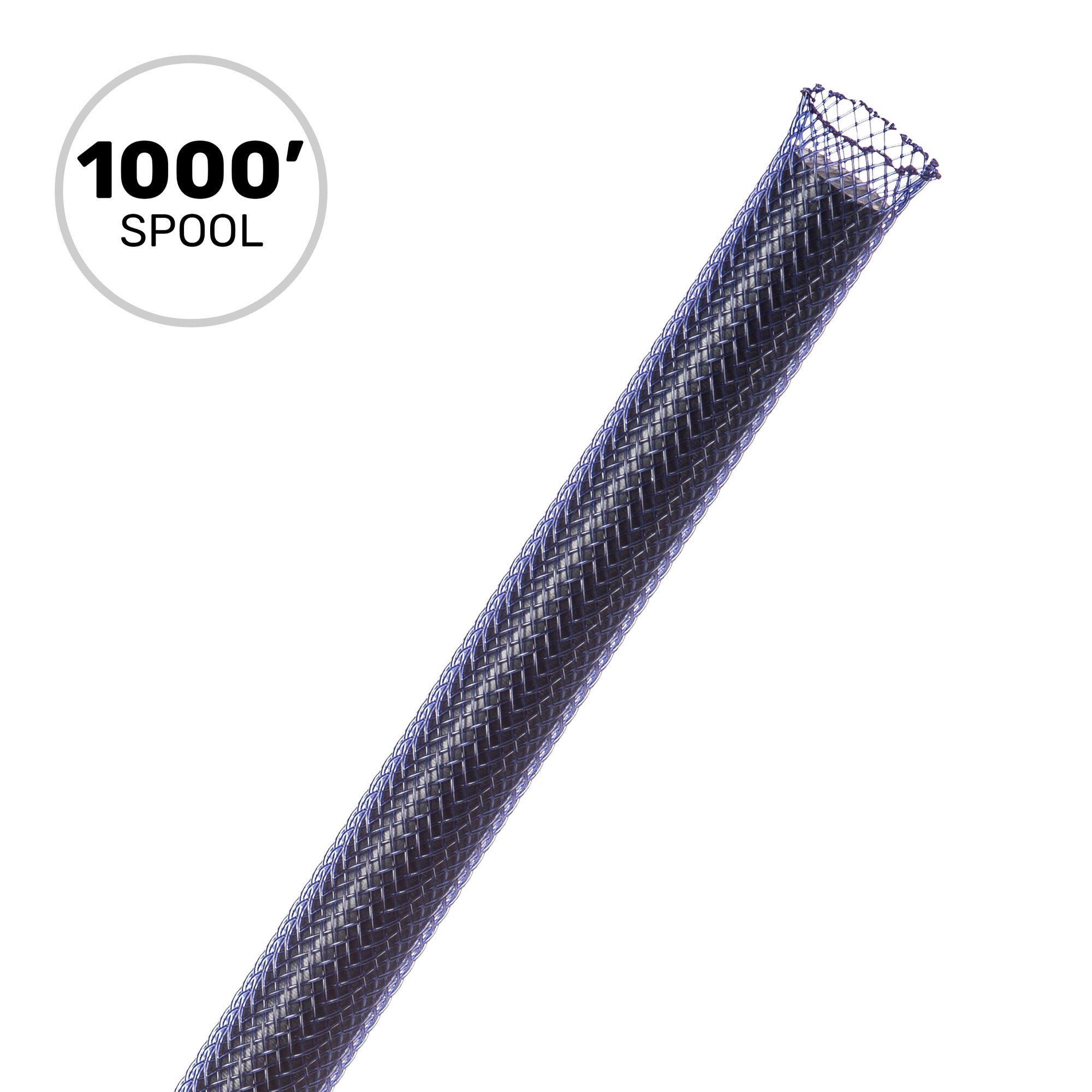 Techflex Flexo PET Expandable Braided Sleeving (1/4" Dark Purple, 1000' Spool)