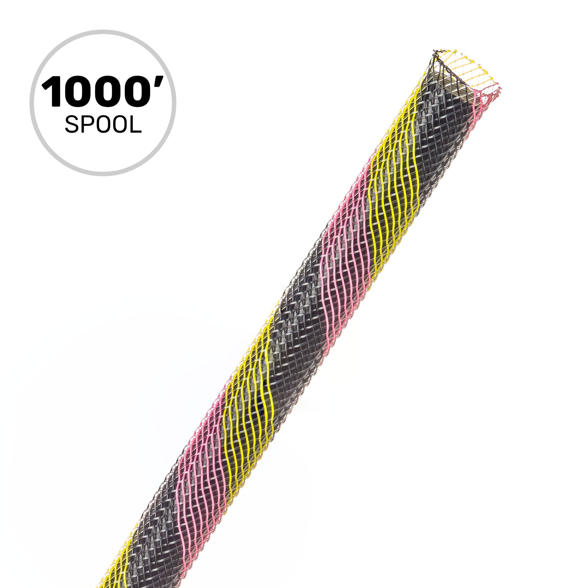 Techflex Flexo PET Expandable Braided Sleeving (1/4" Hip Hop, 1000' Spool)