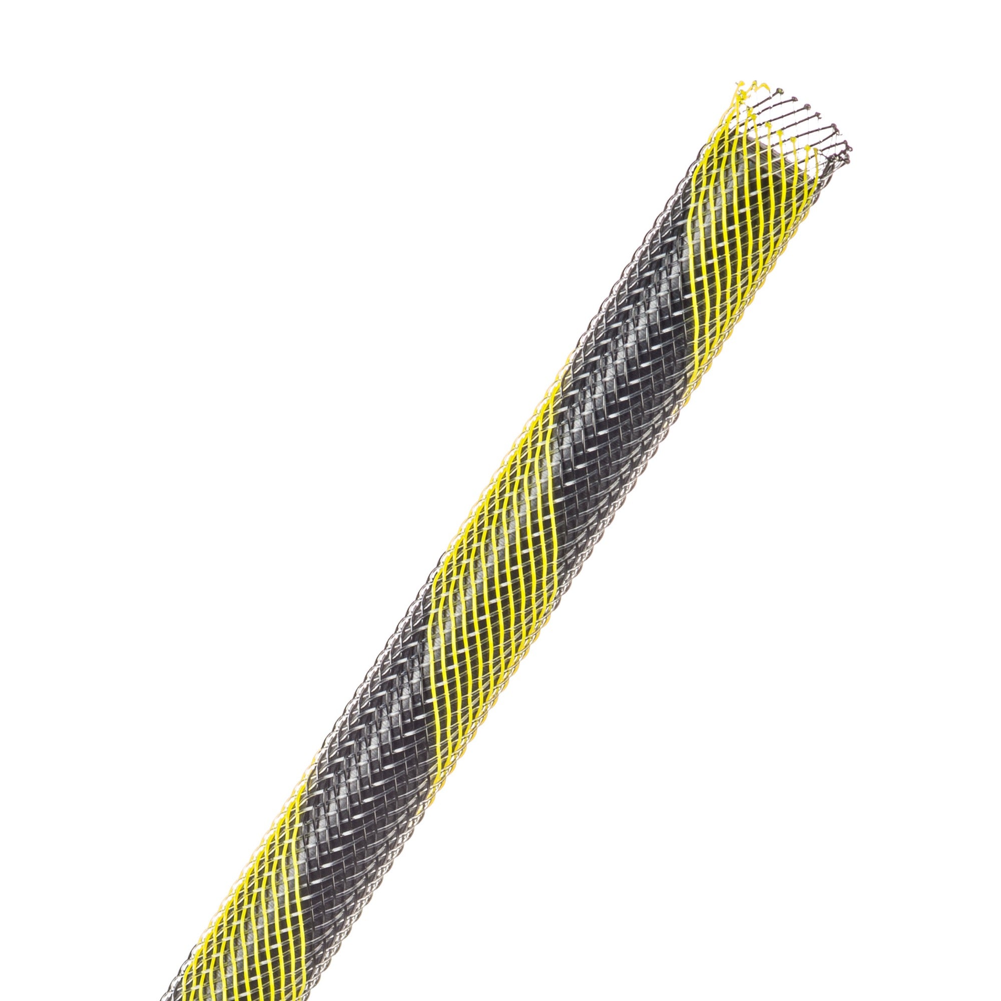 Techflex Flexo PET Expandable Braided Sleeving (1/4" Safety Stripe, 1000' Spool)