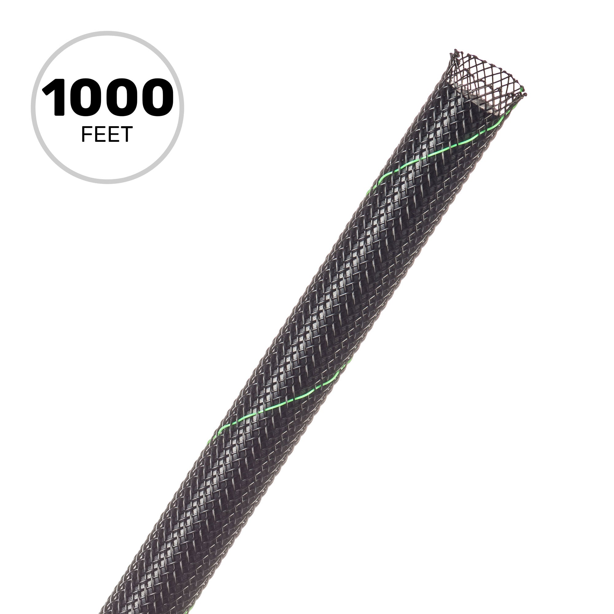 Techflex Flexo PET Expandable Braided Sleeving (1/4" Uptown Green, 1000' Spool)