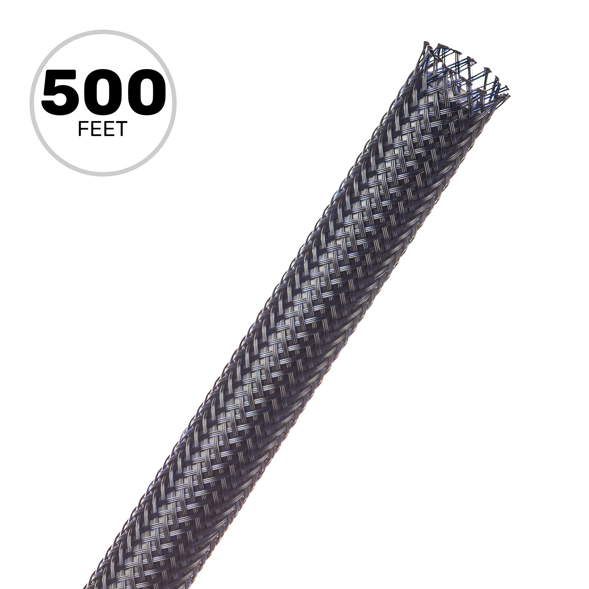 Techflex Flexo PET Expandable Braided Sleeving (3/8" Black Magic, 500' Spool)